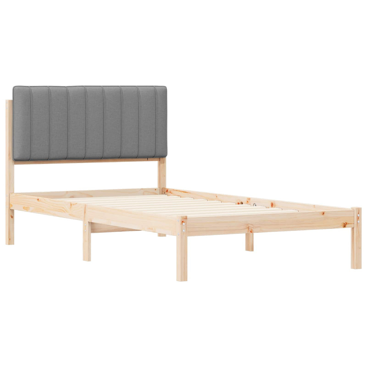 Krevetni okvir s tapiciranim uzglavljem Svijetlo siva Svjetlosiva 205.5 x 105.5 x 84.5 cm