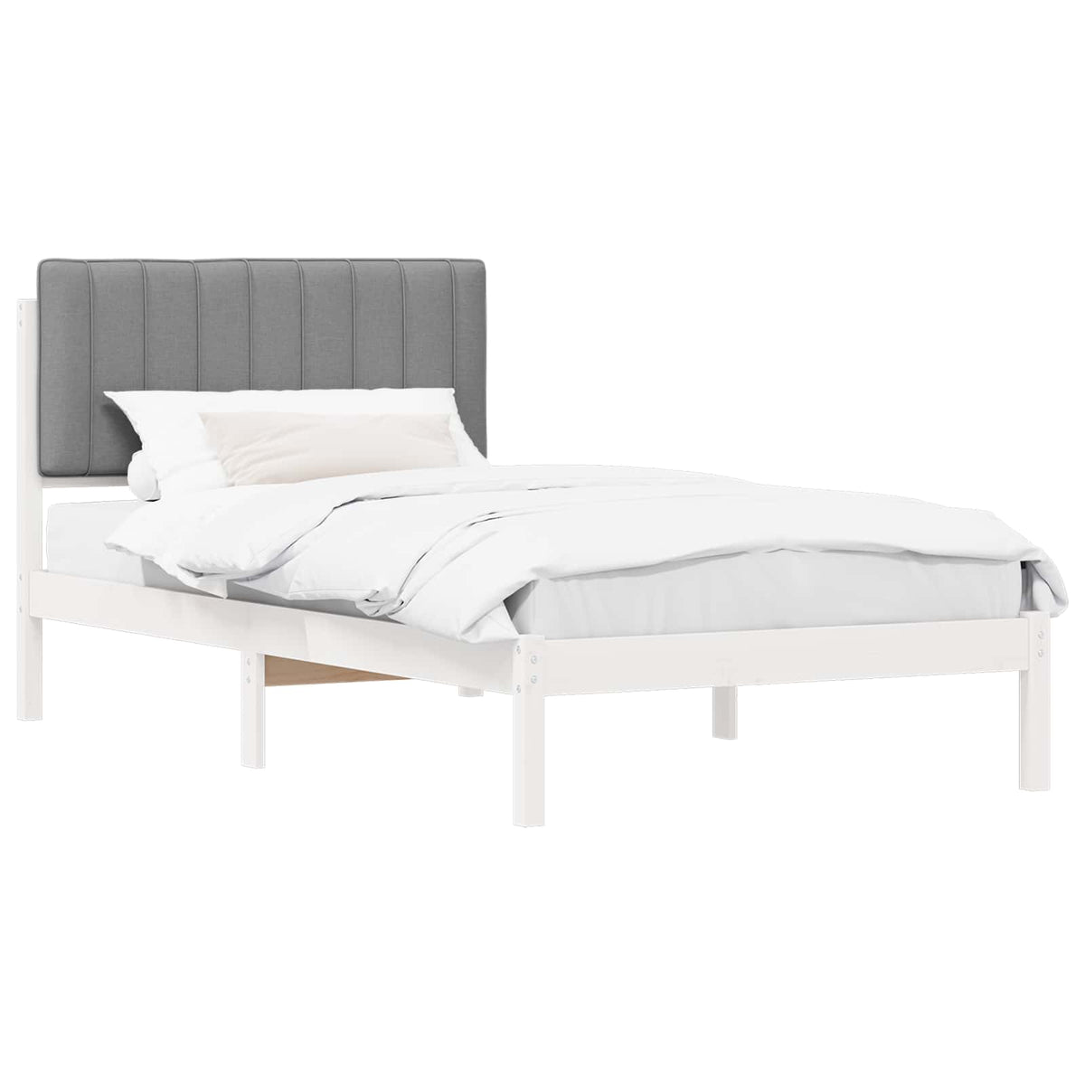 Krevetni okvir s tapiciranim uzglavljem Svijetlo siva Svjetlosiva 205.5 x 105.5 x 84.5 cm