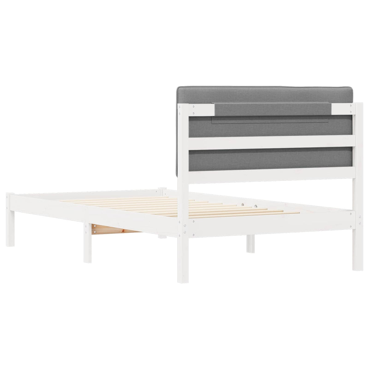 Krevetni okvir s tapiciranim uzglavljem Svijetlo siva Svjetlosiva 205.5 x 105.5 x 84.5 cm