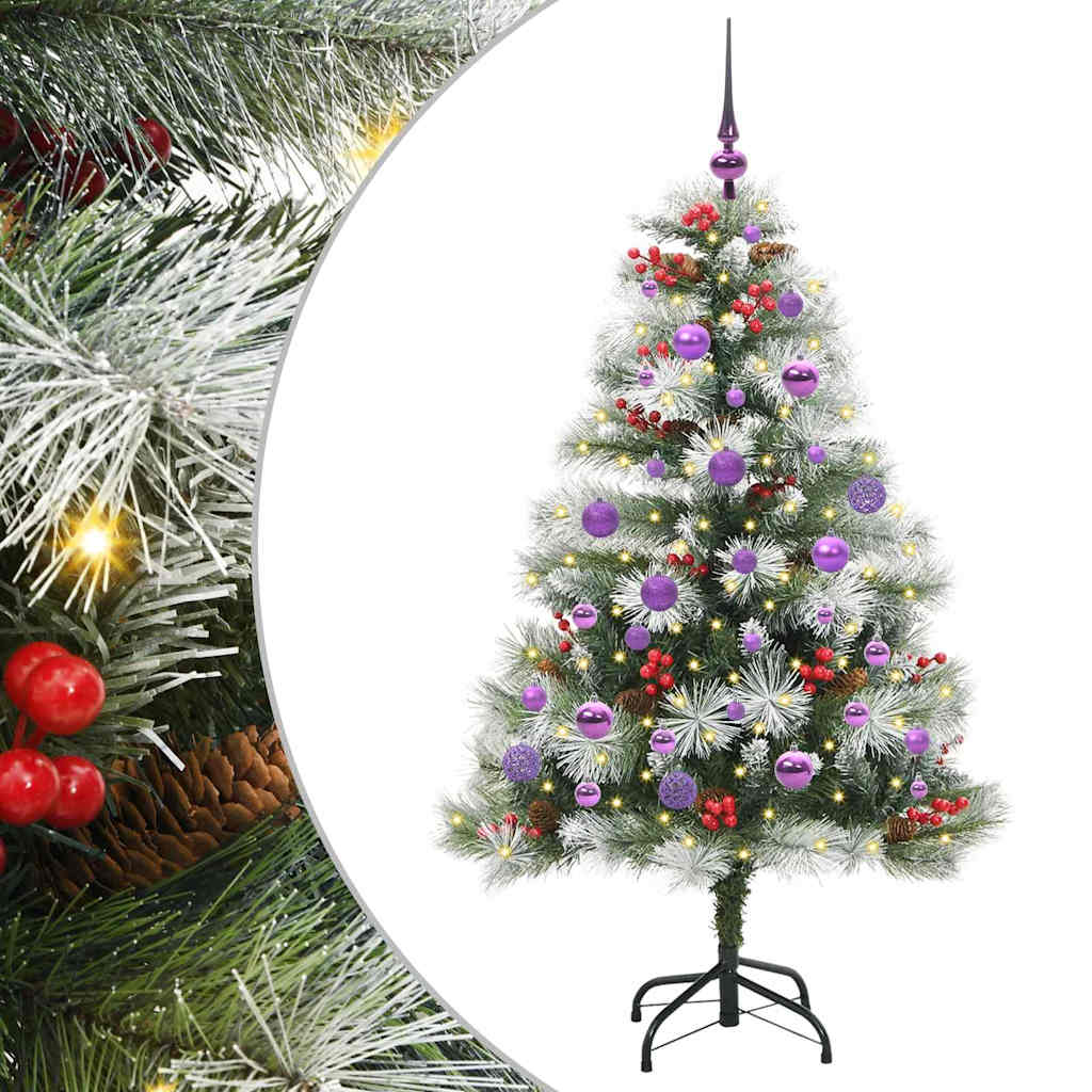 Umjetno božićno drvce S LED lampica Zelena i bijela 150 cm
