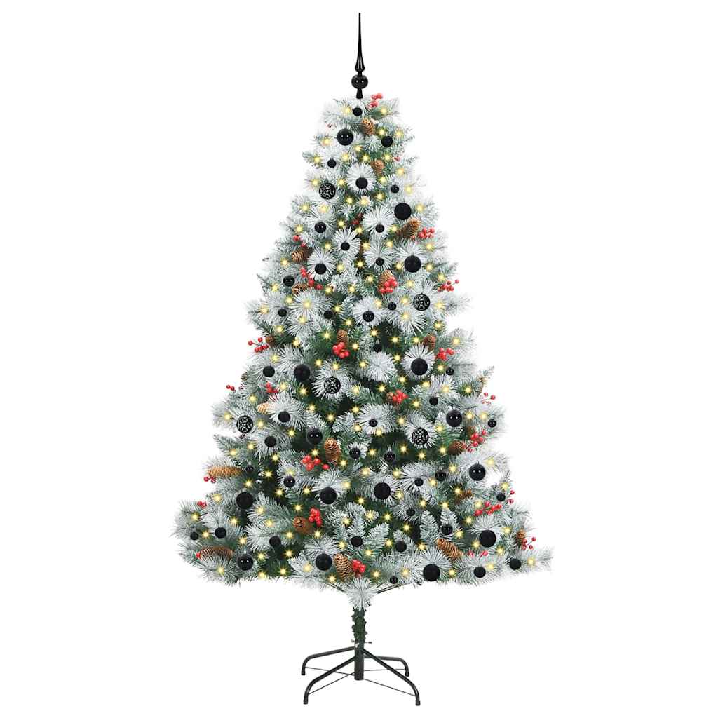 Umjetno božićno drvce S LED lampica Zelena i bijela 210 cm