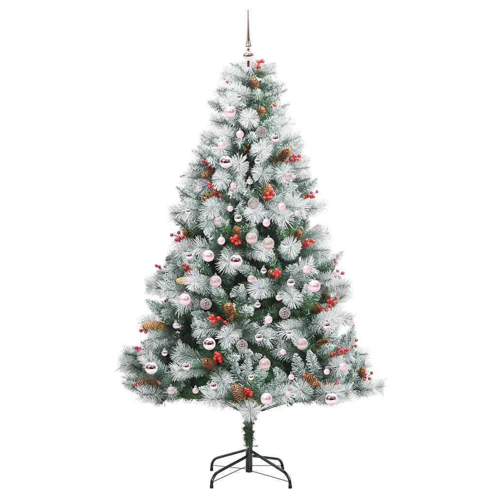 Umjetno božićno drvce S LED lampica Zelena i bijela 210 cm