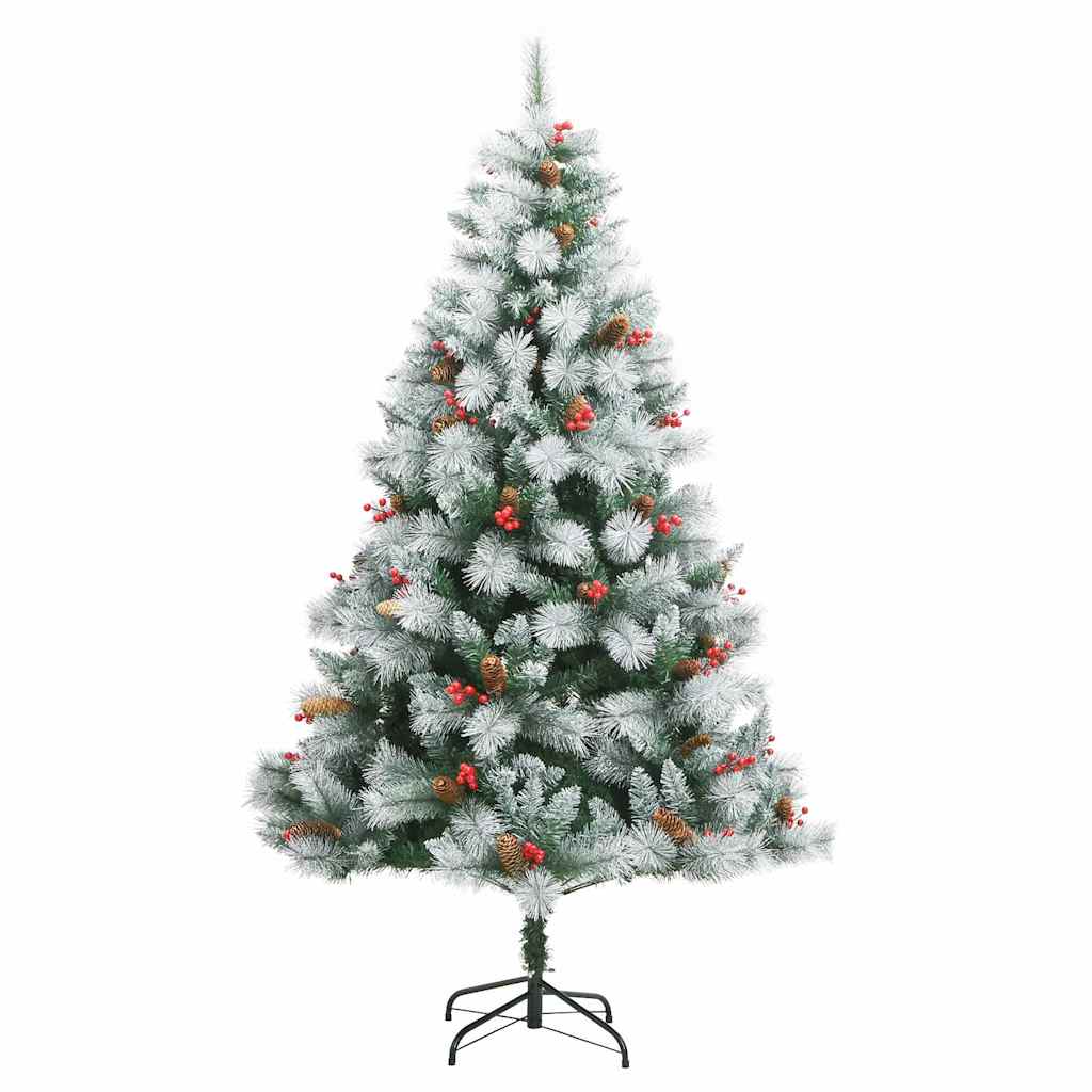 Umjetno božićno drvce S LED lampica Zelena i bijela 210 cm
