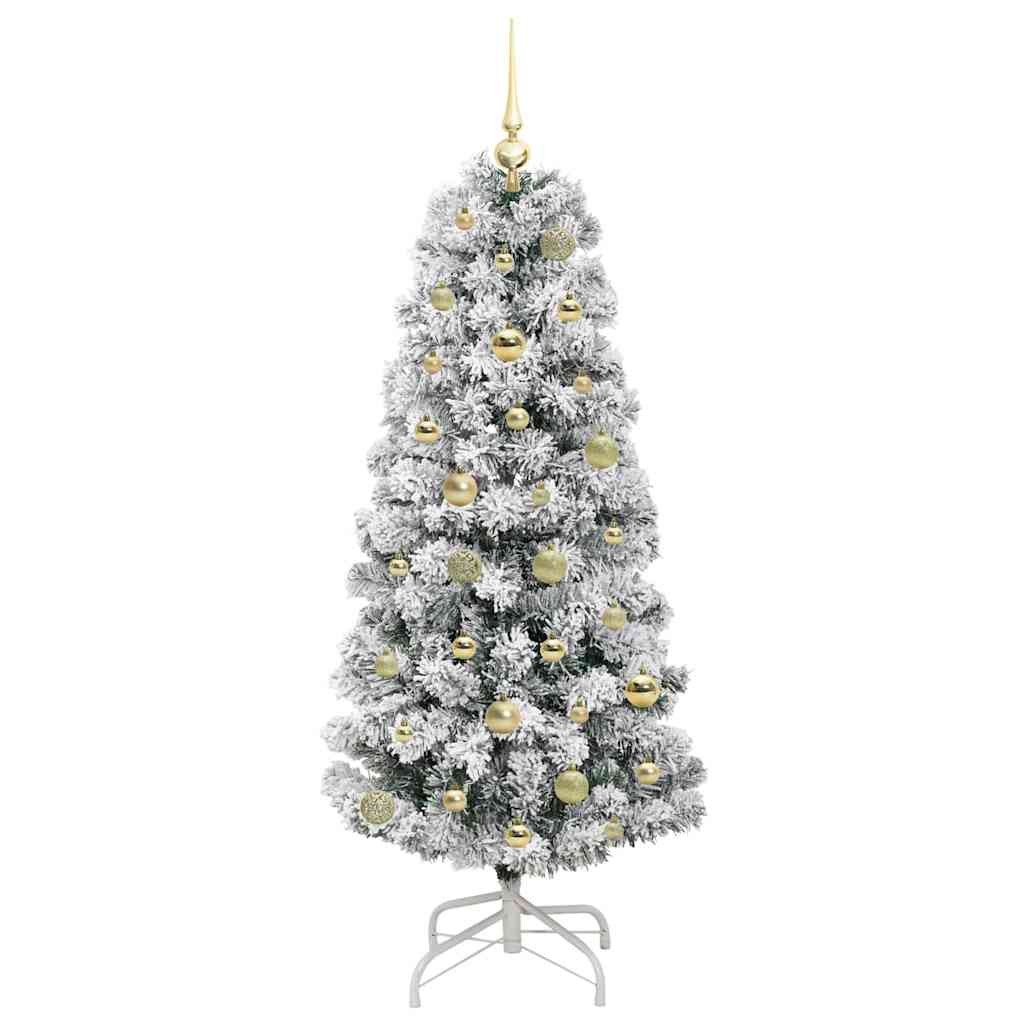 Umjetno božićno drvce s nogom Zelena i bijela 150 cm