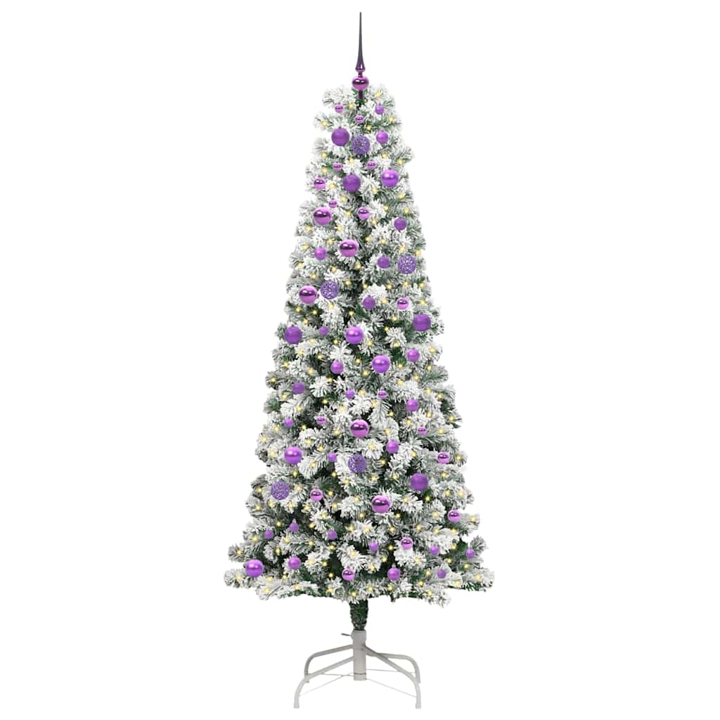 Umjetno božićno drvce s nogom Zelena i bijela 210 cm