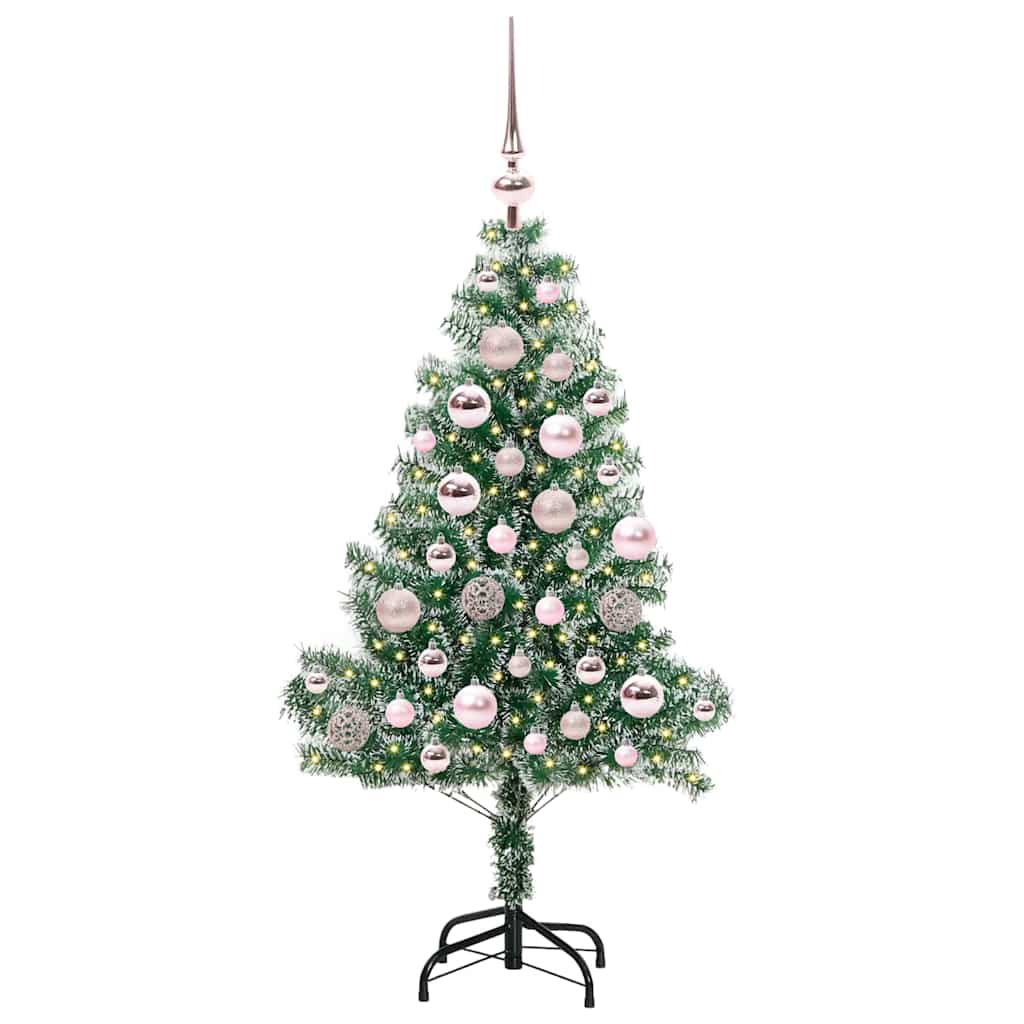 Umjetno Božićno Drvo s Snježnim Flokom i LED Svjetlom 120 cm