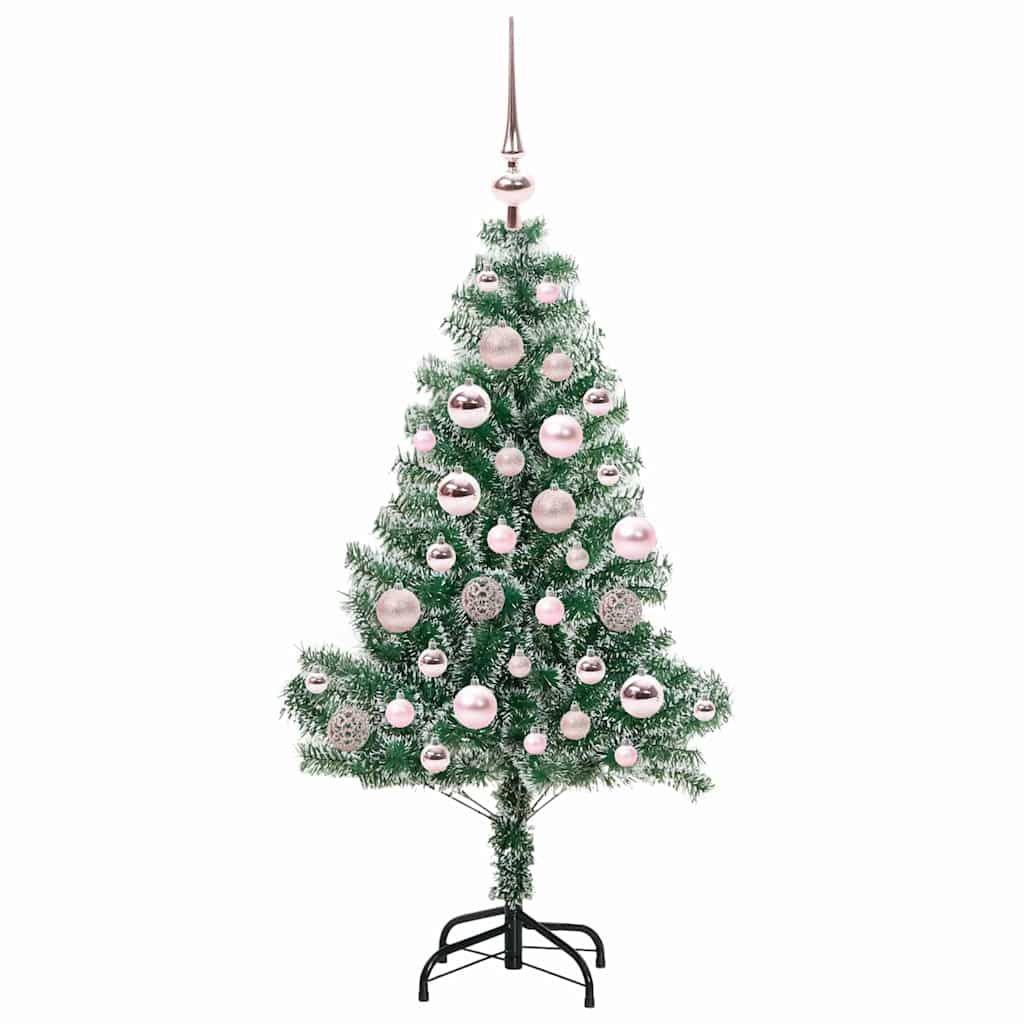 Umjetno Božićno Drvo s Snježnim Flokom i LED Svjetlom 120 cm