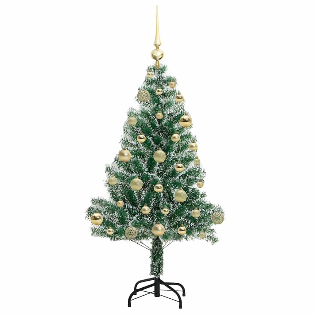 Umjetno Božićno Drvo s Snježnim Flokom i LED Svjetlom 120 cm