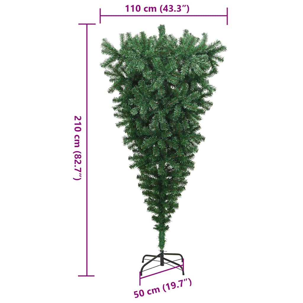 Odljeveni Umjetni Božićni Drvo s Lopticama Zelena 210 cm PVC