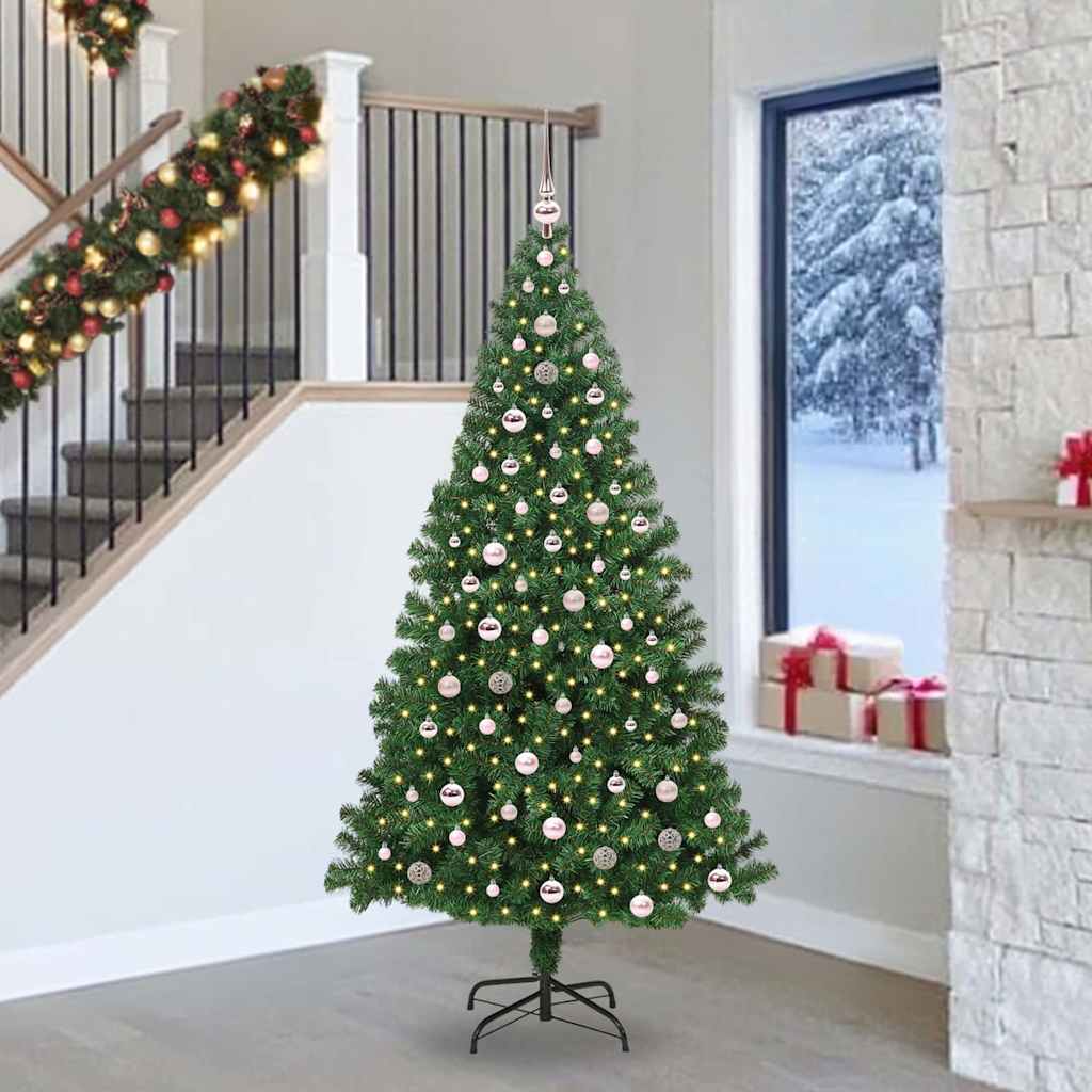 Umjetno božićno drvce Zelena 240 cm PVC i Čelik i Plastika 125 x 125 x 240 cm