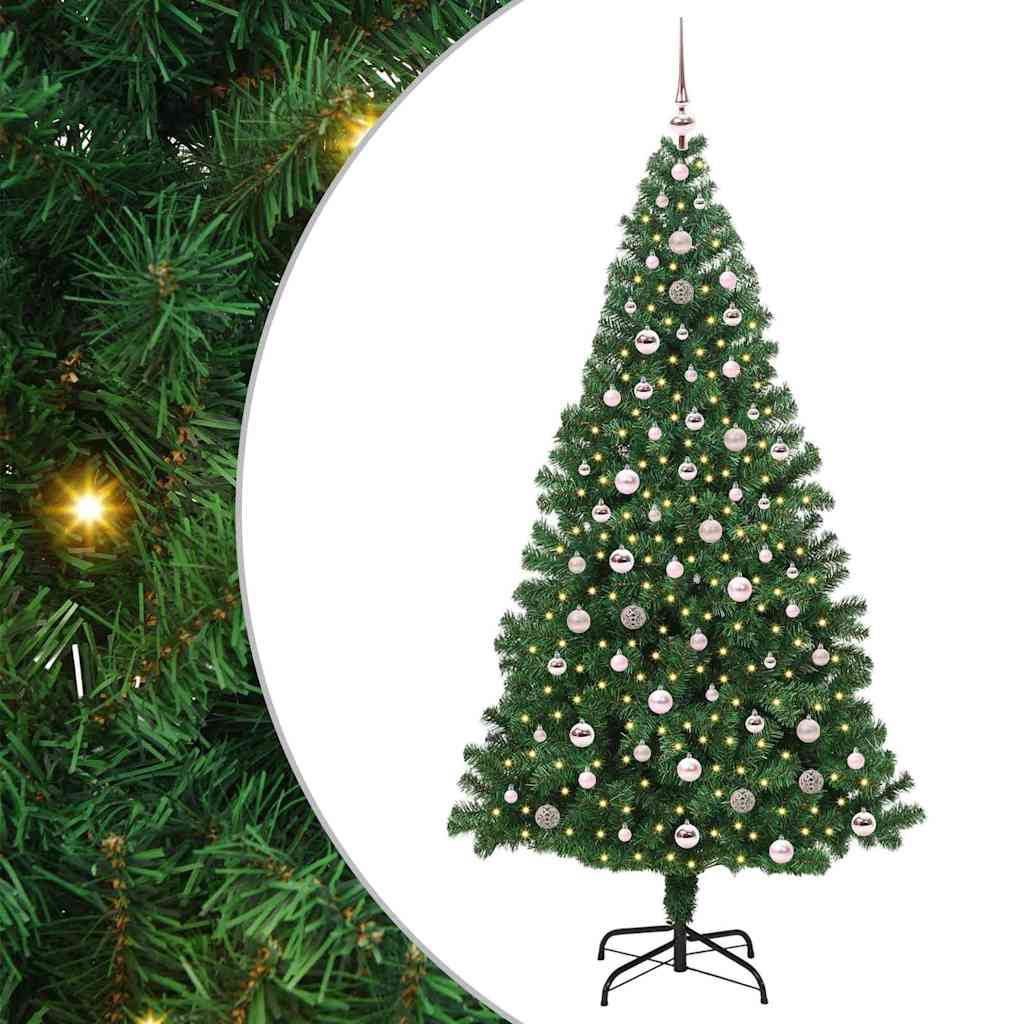 Umjetno božićno drvce Zelena 240 cm PVC i Čelik i Plastika 125 x 125 x 240 cm