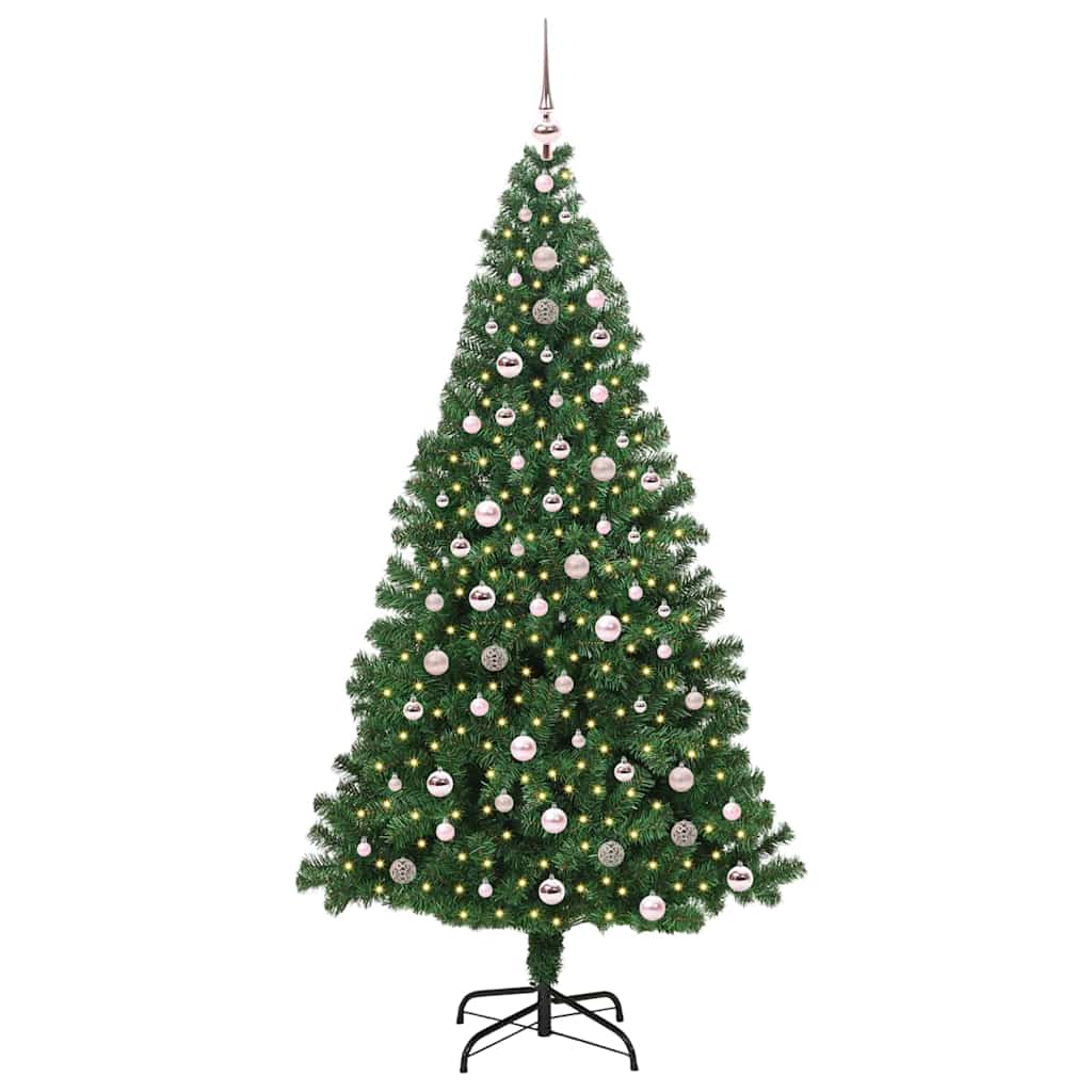 Umjetno božićno drvce Zelena 240 cm PVC i Čelik i Plastika 125 x 125 x 240 cm