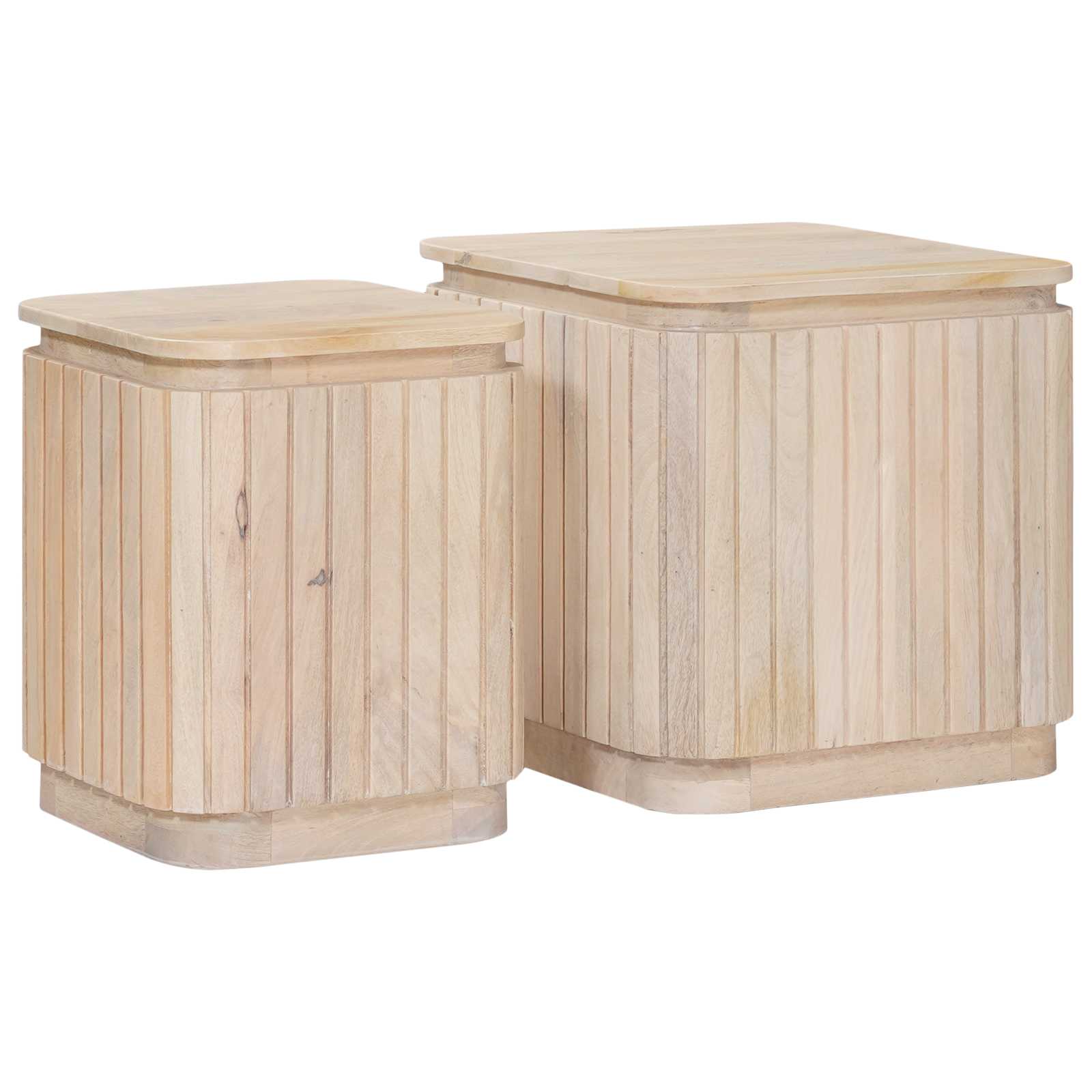 Set ručno rađenih bočnih stolova 2 pcs Bijela 45 x 45 x 45 cm