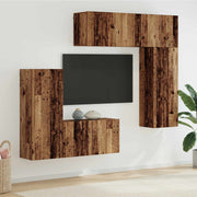 TV zidna jedinica 5 kom. Staro drvo Konstruirano drvo Smeđa 100 x 30 x 41 cm