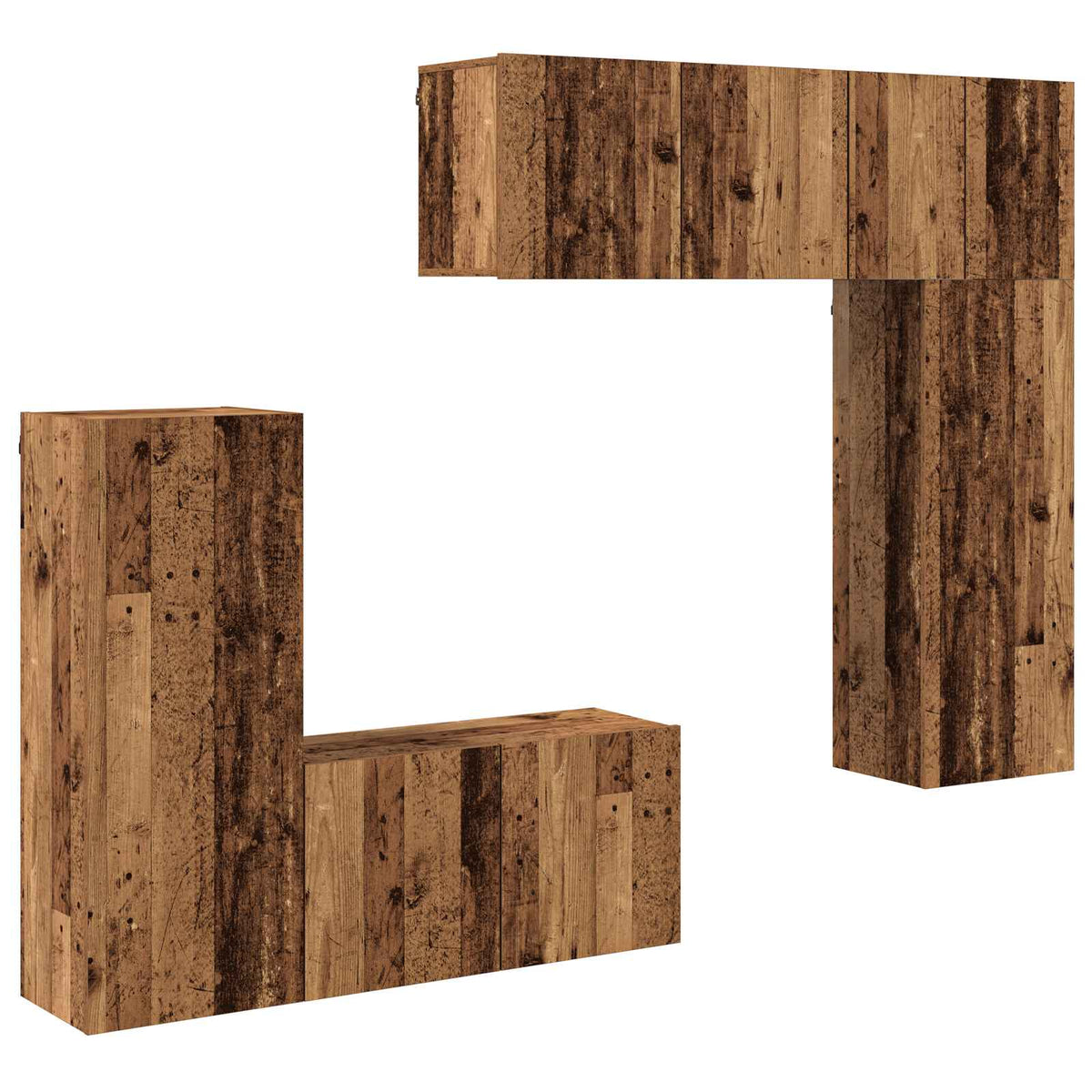 TV zidna jedinica 5 kom. Staro drvo Konstruirano drvo Smeđa 100 x 30 x 41 cm