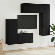 TV zidna jedinica 5 kom. Crni hrast Konstruirano drvo Crna 100 x 30 x 41 cm