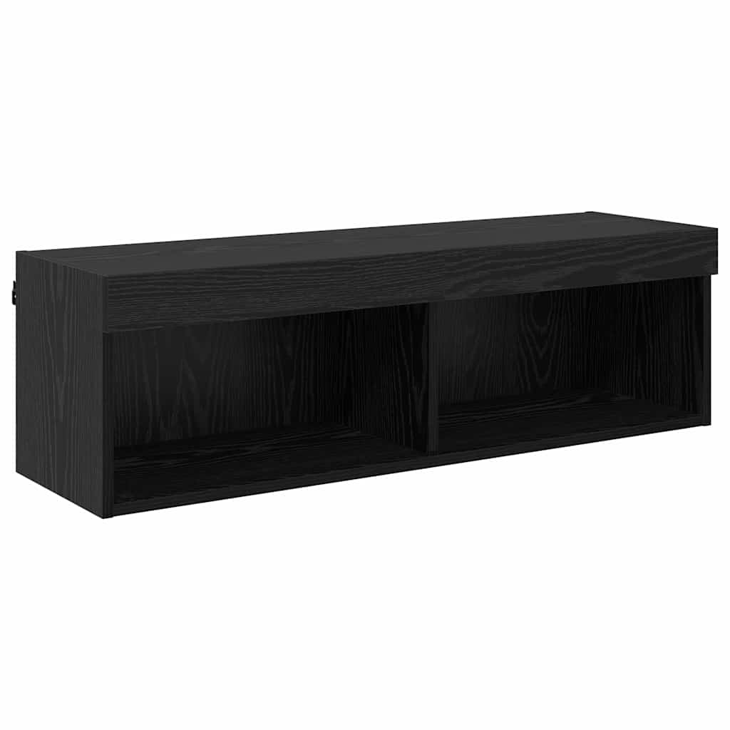 TV zidne jedinice s LED-om 6 kom. Crni hrast Konstruirano drvo