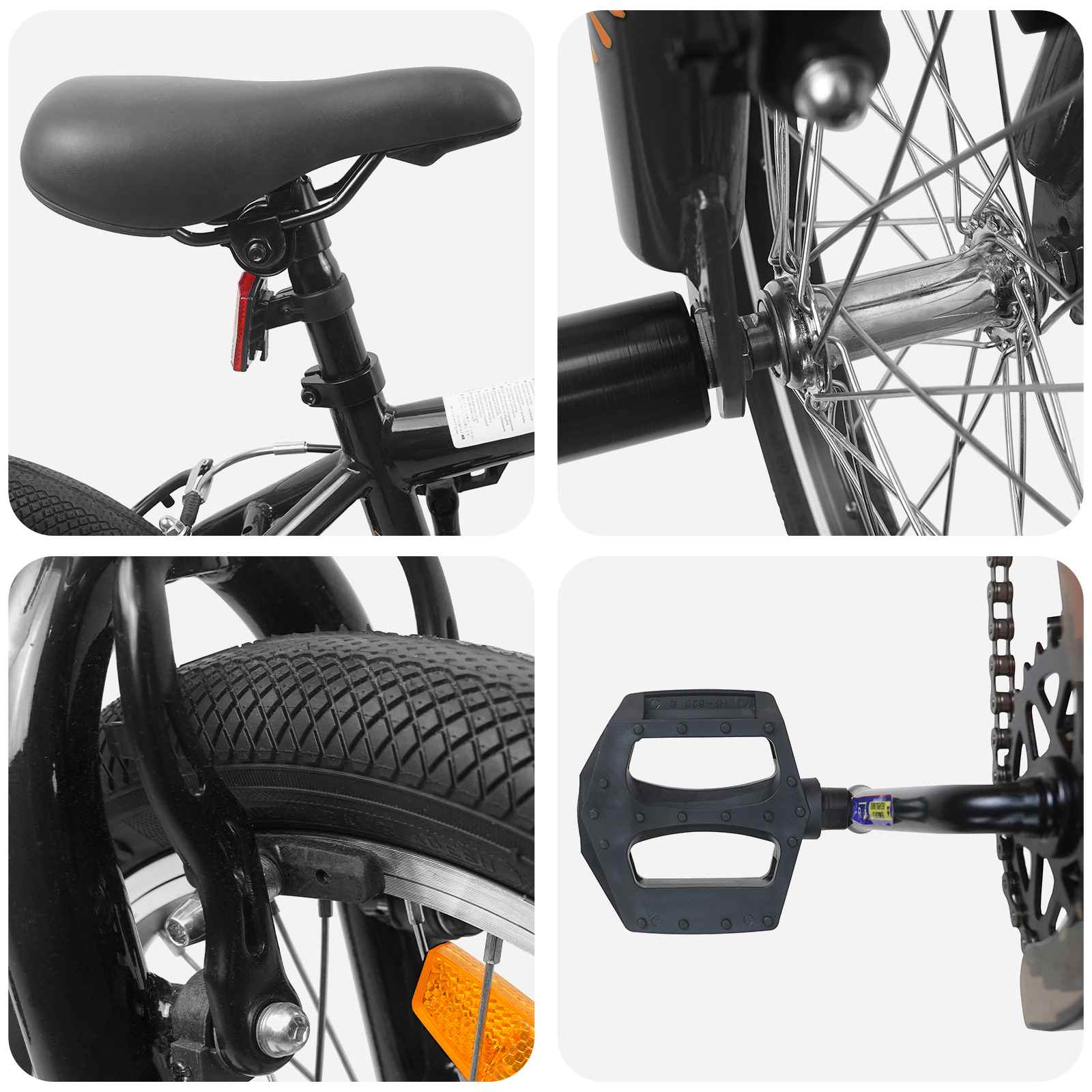 BMX Bicikl 18 Inča za djecu od 7 do 10 godina Crna