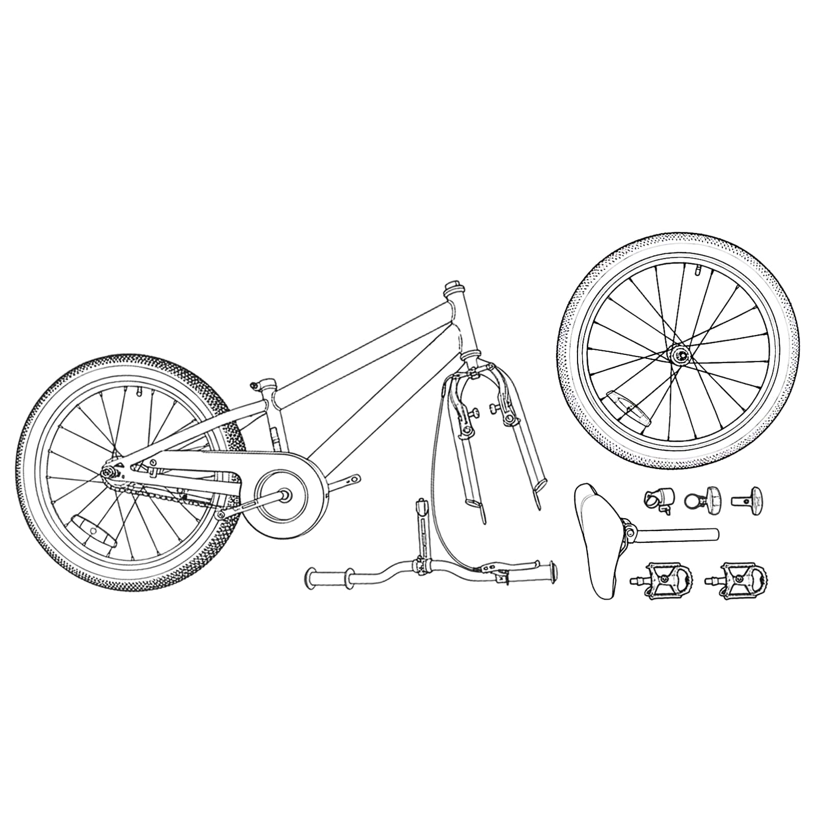 BMX Bicikl 18 Inča za djecu od 7 do 10 godina Crna