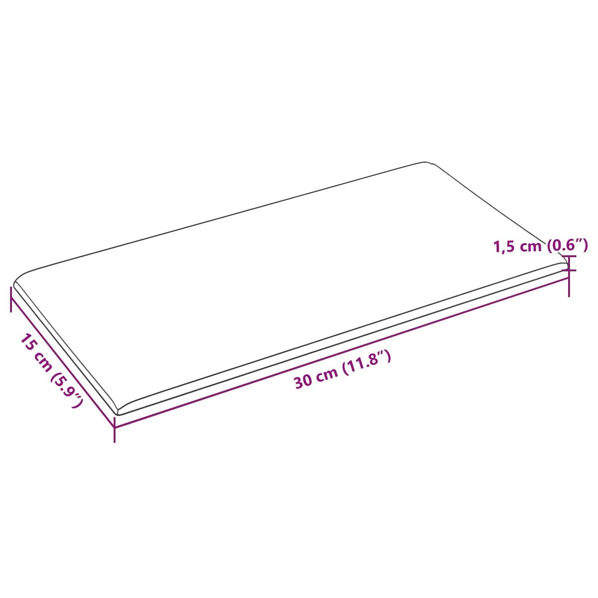 Zidna uzglavlja 12 kom. Ružičasta Baršun 30 x 15 cm
