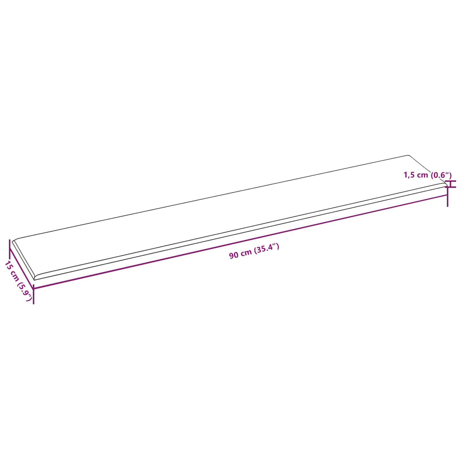 Zidna uzglavlja 12 pcs 90 x 15 cm Crna tkanina
