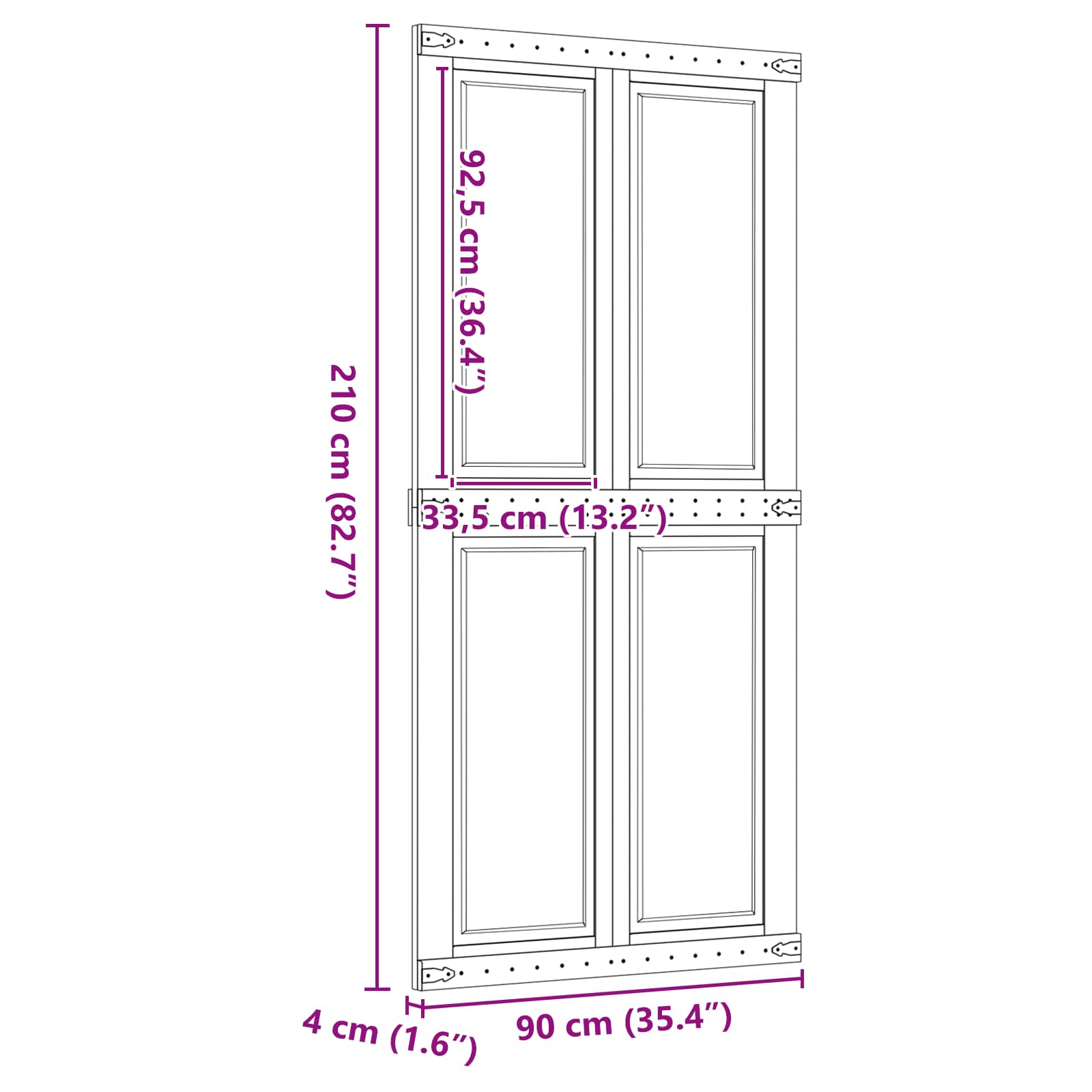 Vrata staje Corona Medeno Smeđa 90 x 210 cm Masivna borovina