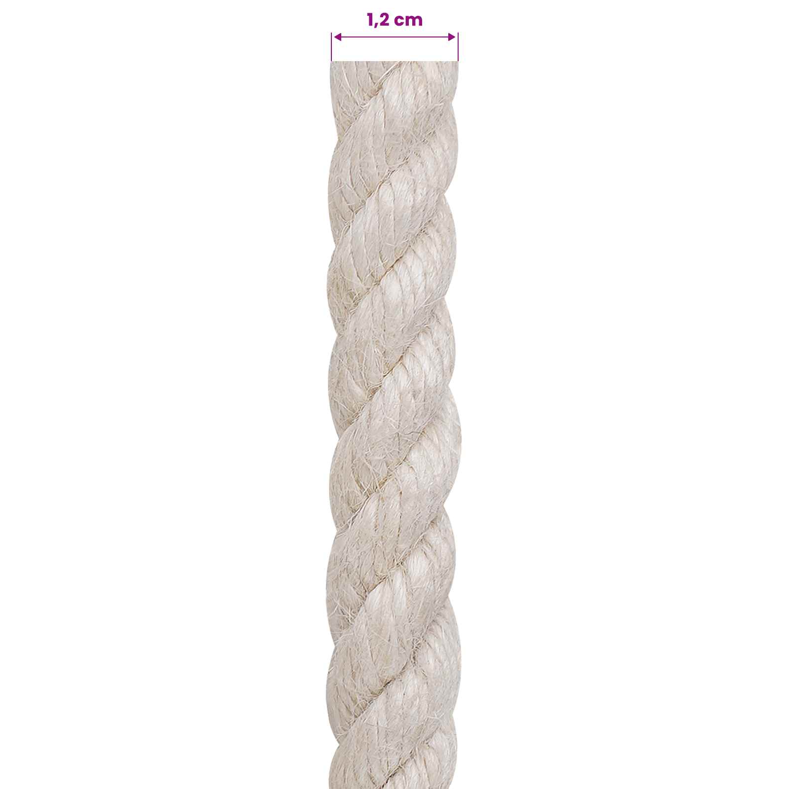 Uže od jute 12 Bijela 100% Juta Tossa