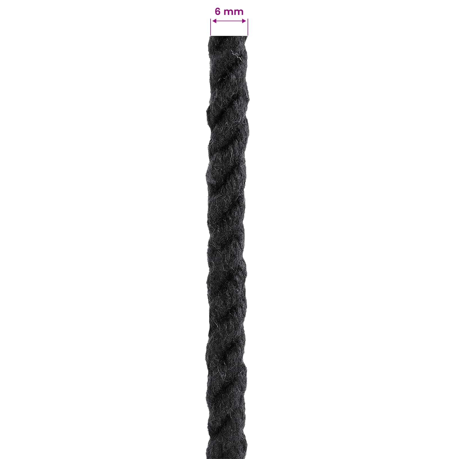 Konop Crna 0,6 x 0,6 x 50000 cm Pamuk