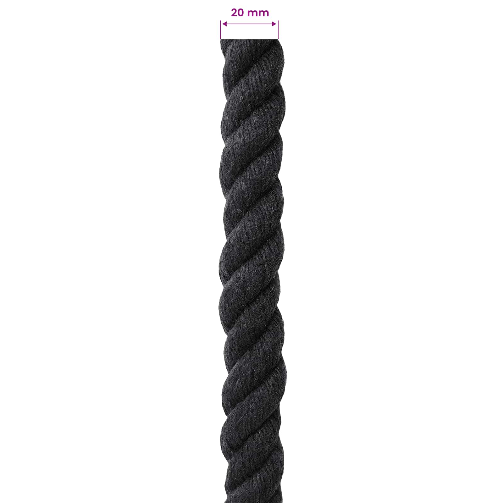 Konop Crna 2 x 2 x 5000 cm Pamuk