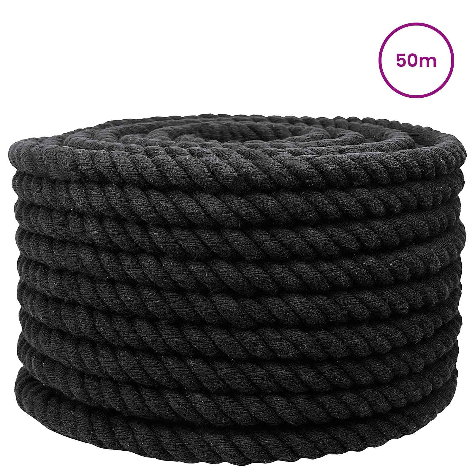 Konop Crna 2 x 2 x 5000 cm Pamuk