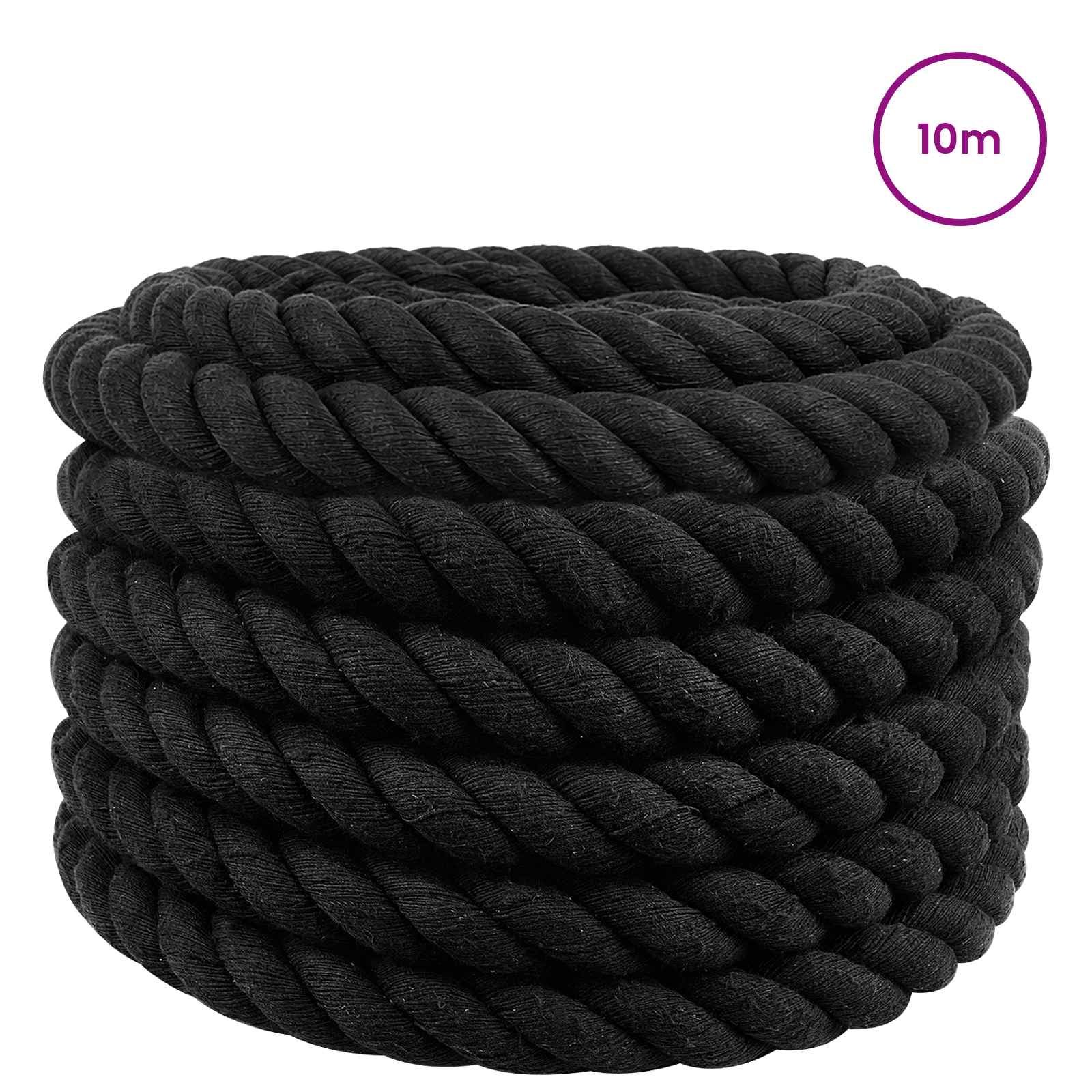 Konop Crna 3 x 3 x 1000 cm Pamuk