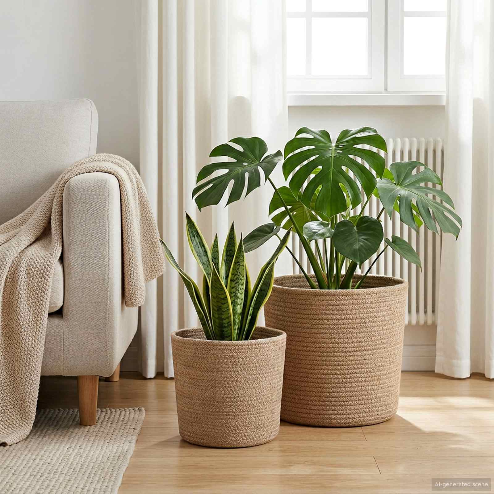 Set saksija za biljke 2 pcs Prirodna Ø 28 x 28 cm 100% Jut