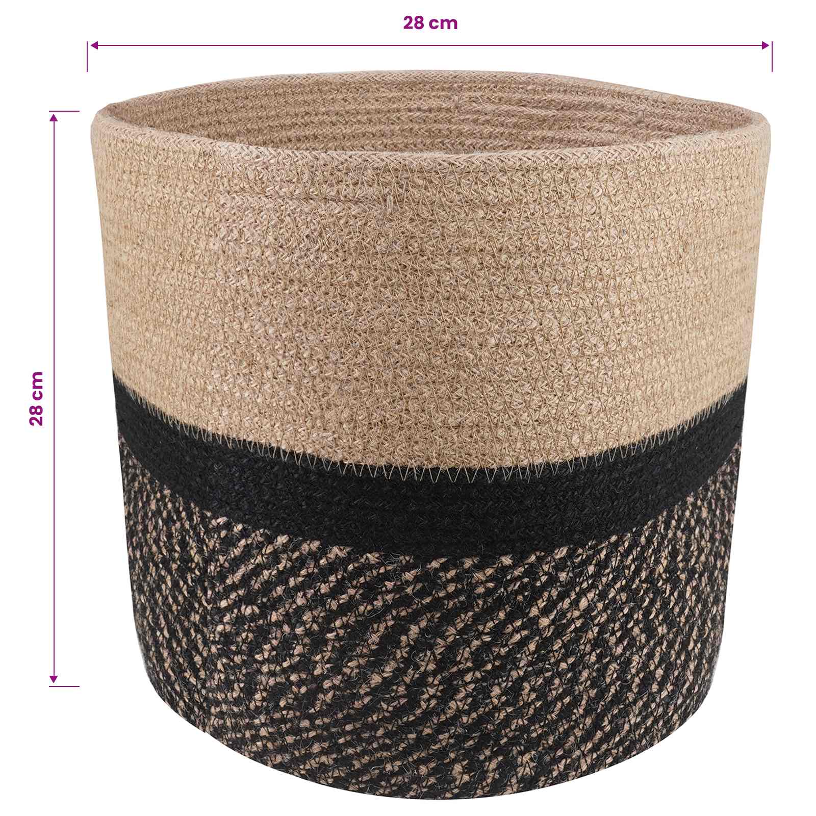 Set saksija za biljke 2 pcs Prirodna i crna Ø 28 x 28 cm