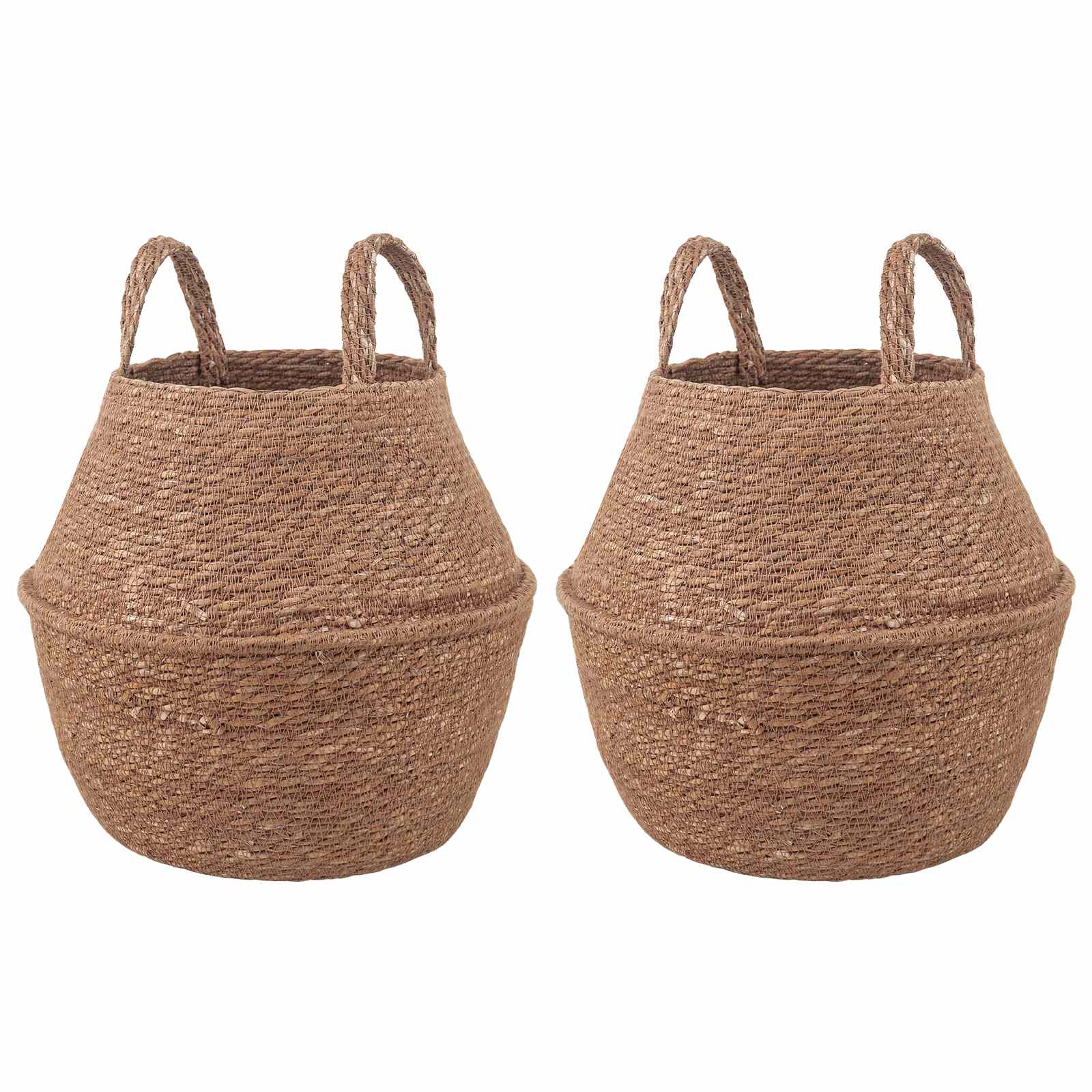 Saksija za biljke s ručkama 2 pcs Prirodna Ø 22 x 20 cm