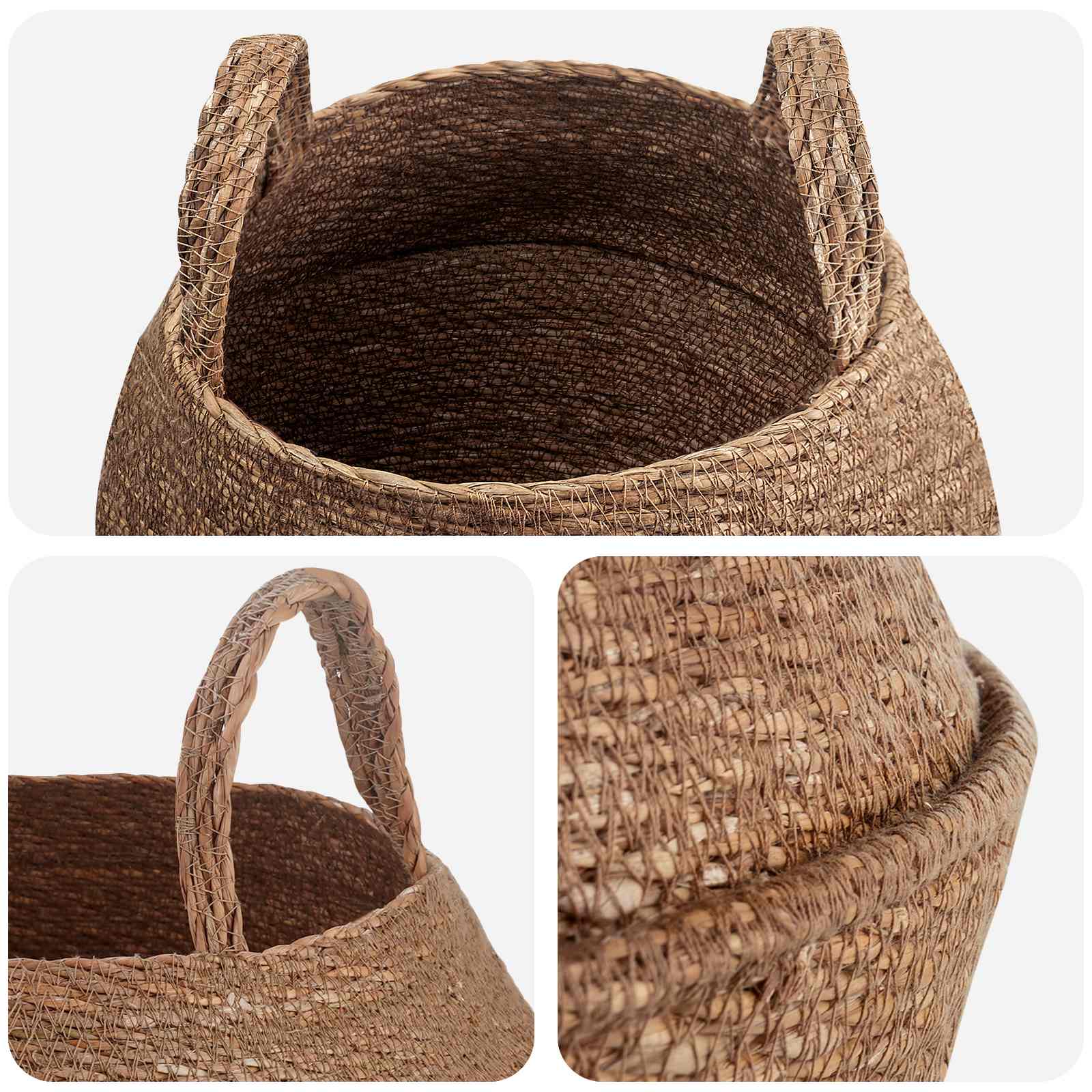 Saksija za biljke s ručkama 2 pcs Prirodna Ø 32 x 32 cm