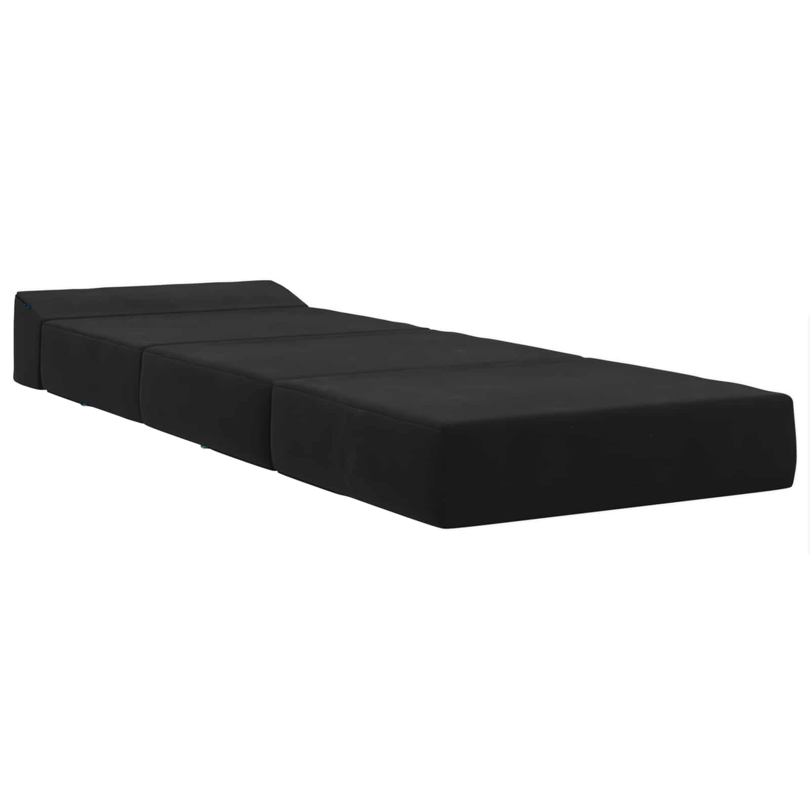 Sofa na razvlačenje Crna 200 x 70 x 15 cm Baršun
