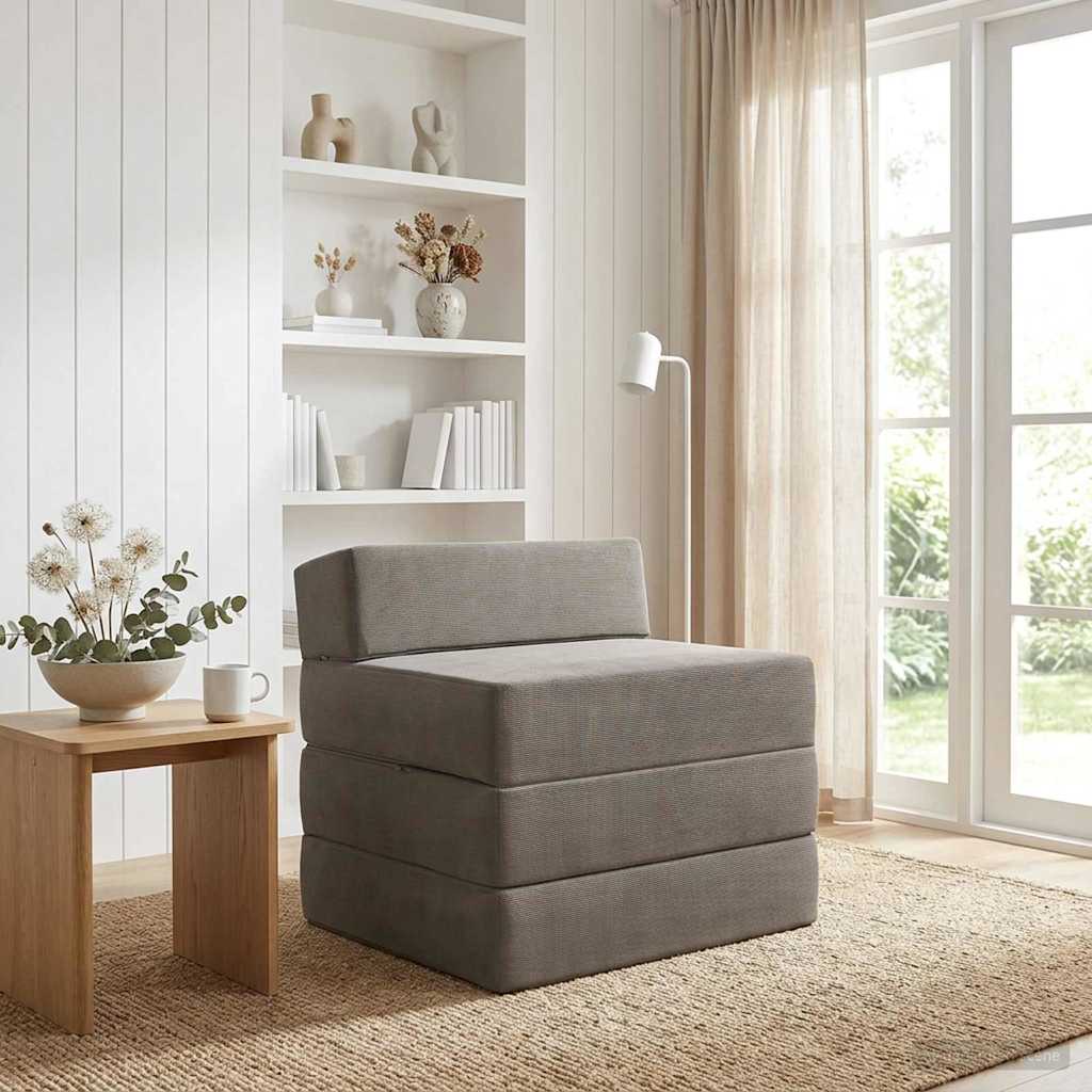 Sofa na razvlačenje Svjetlosiva 200 x 70 x 15 cm