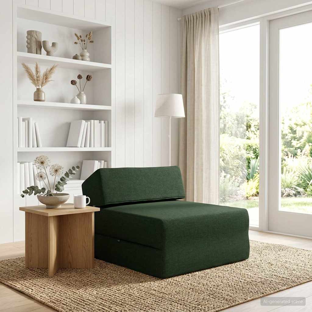 Sofa na razvlačenje Tamnozelena 60 x 70 x 41 cm Tkanina
