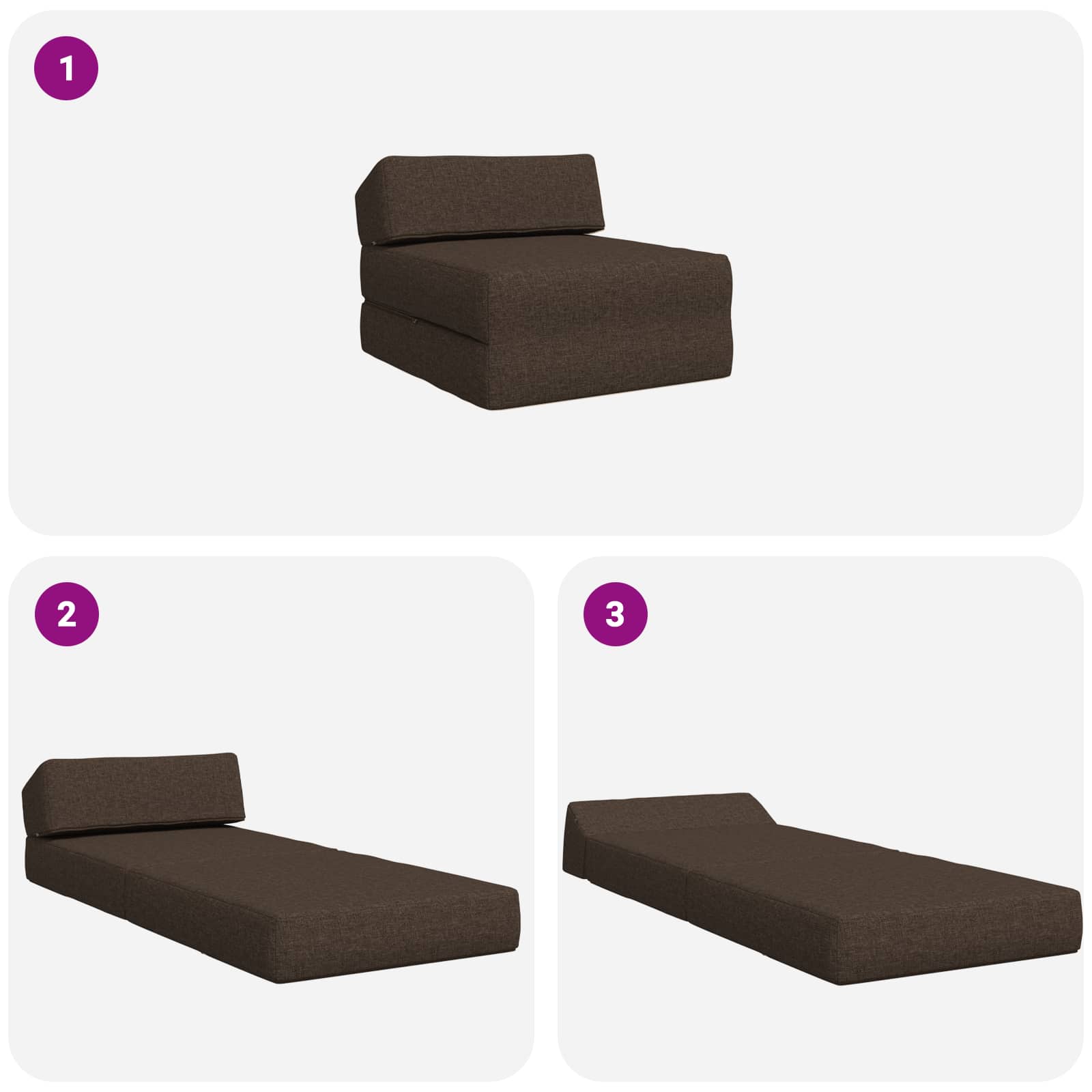 Sofa na razvlačenje Sivosmeđa 60 x 70 x 41 cm Tkanina