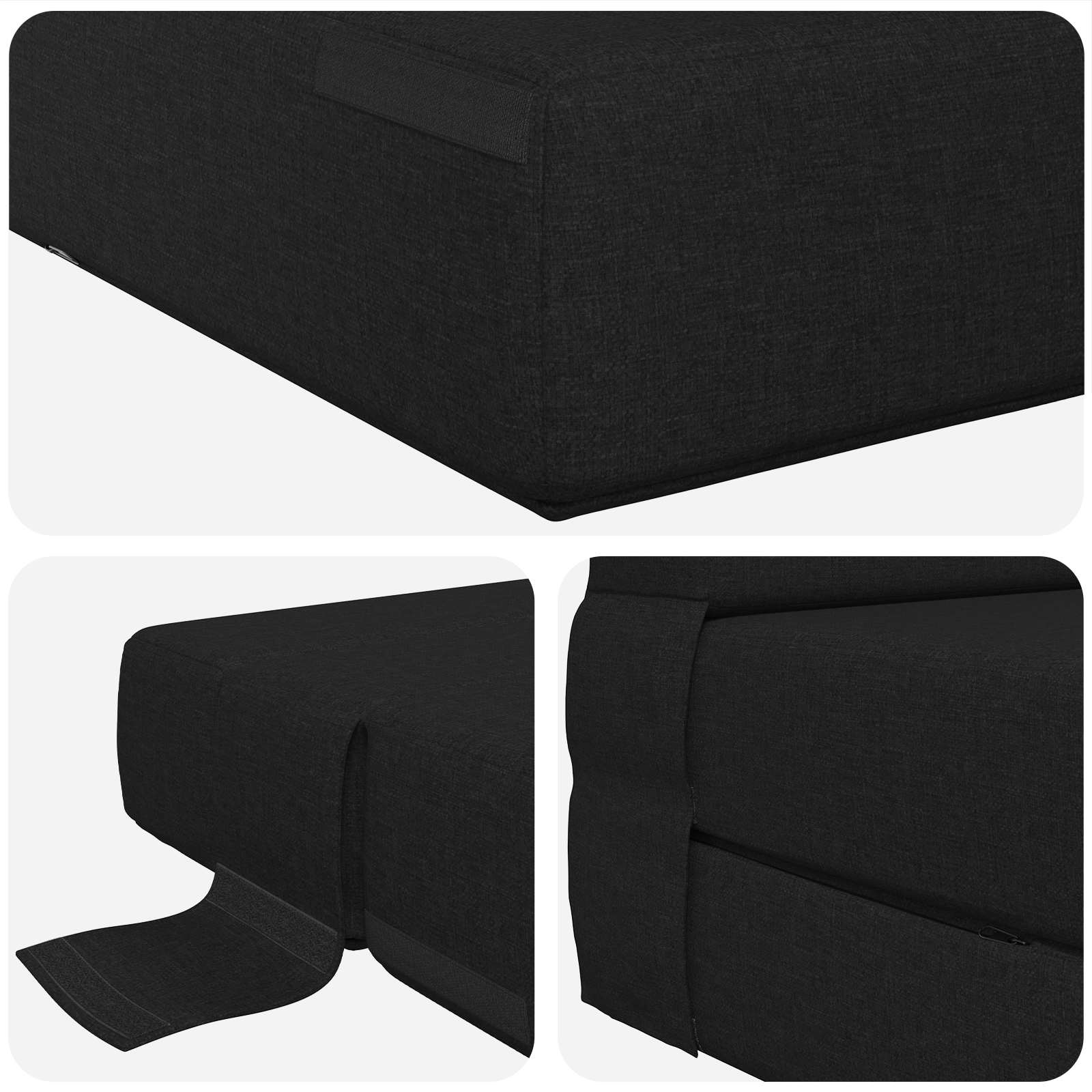 Sofa na razvlačenje Crna 70 x 72 x 60 cm Tkanina