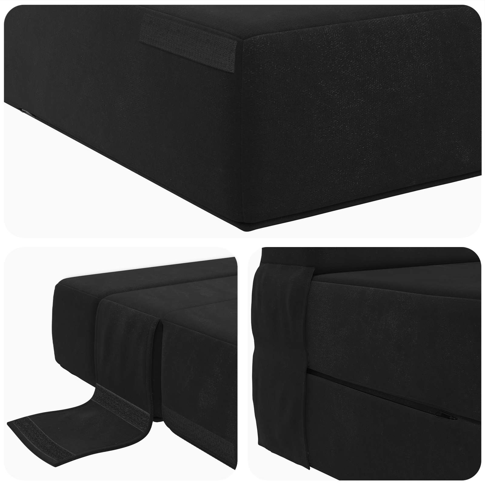 Sofa na razvlačenje Crna 70 x 72 x 60 cm Tkanina