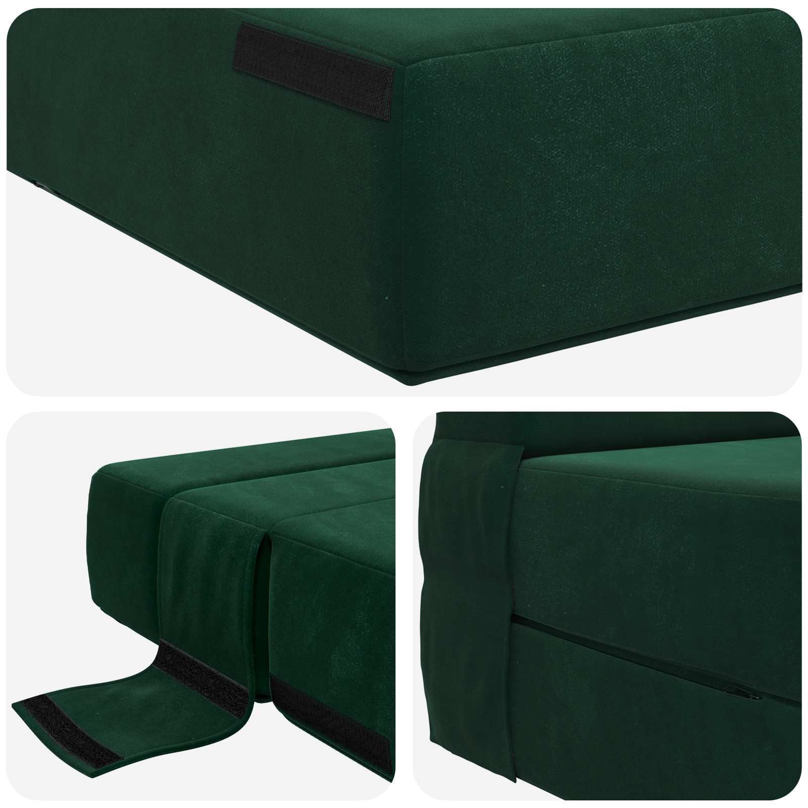 Sofa na razvlačenje Tamnozelena 70 x 80 x 60 cm Tkanina