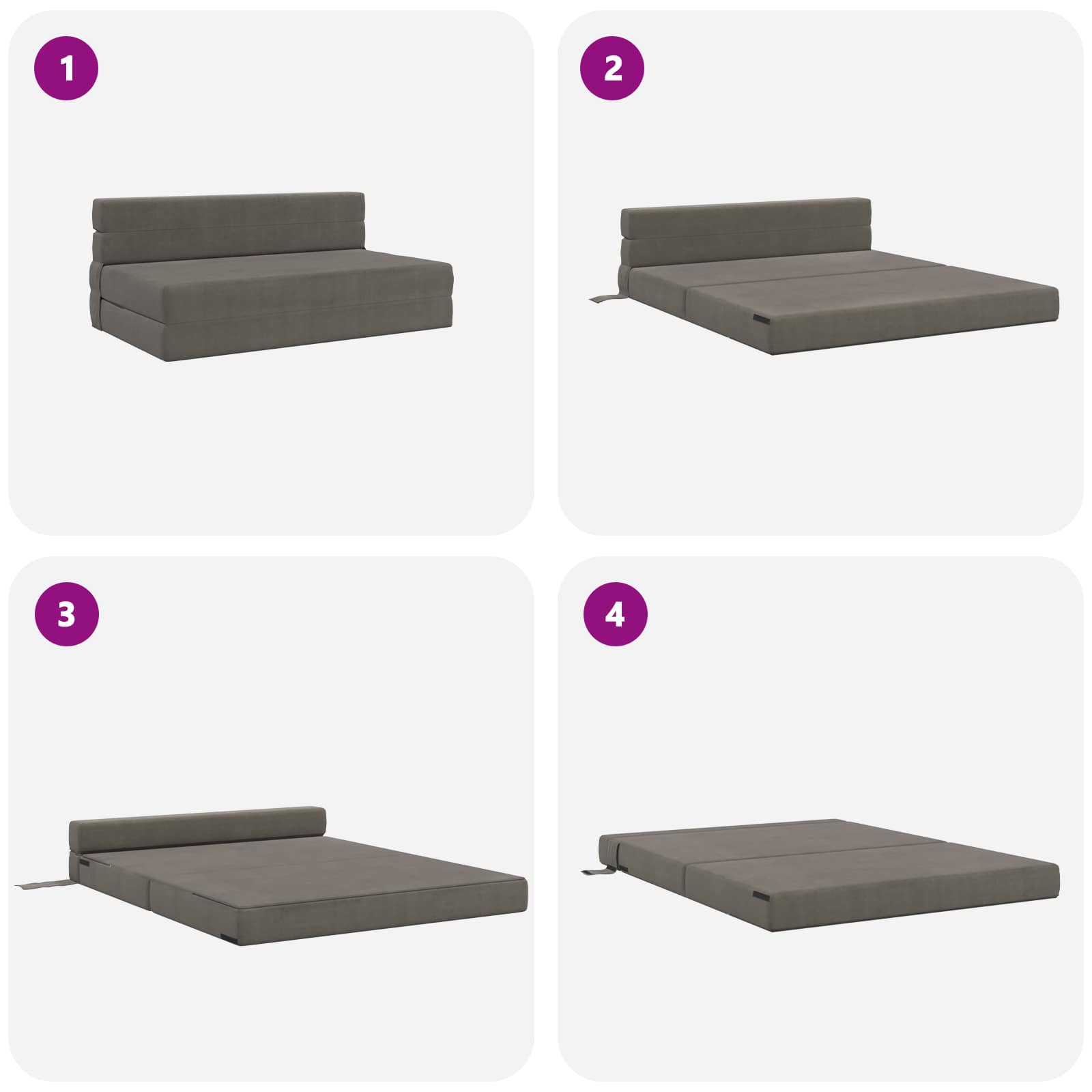Sofa na razvlačenje Svjetlosiva 152 x 86,5 x 60 cm Tkanina