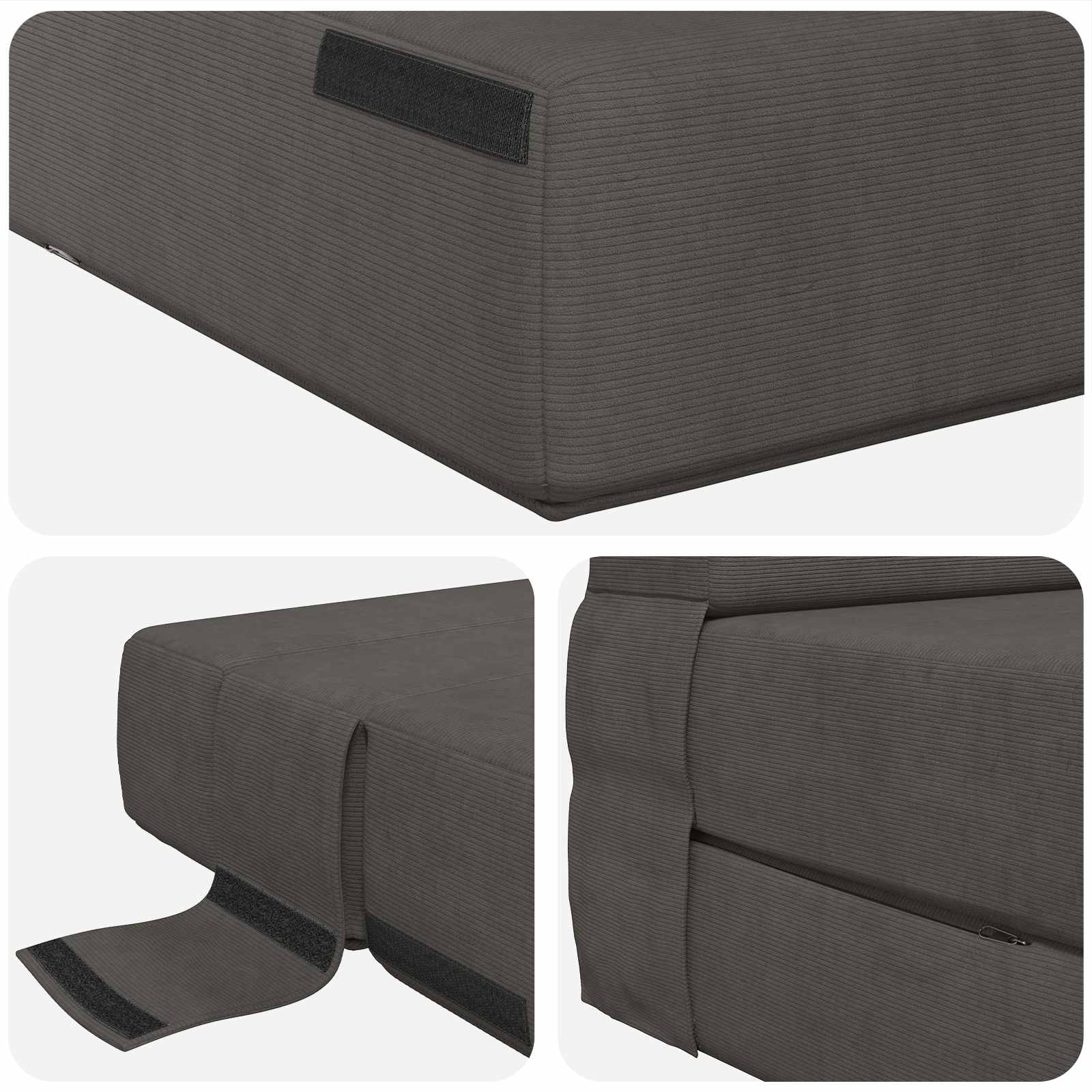 Sofa na razvlačenje Tamnosiva 152 x 86,5 x 60 cm Tkanina