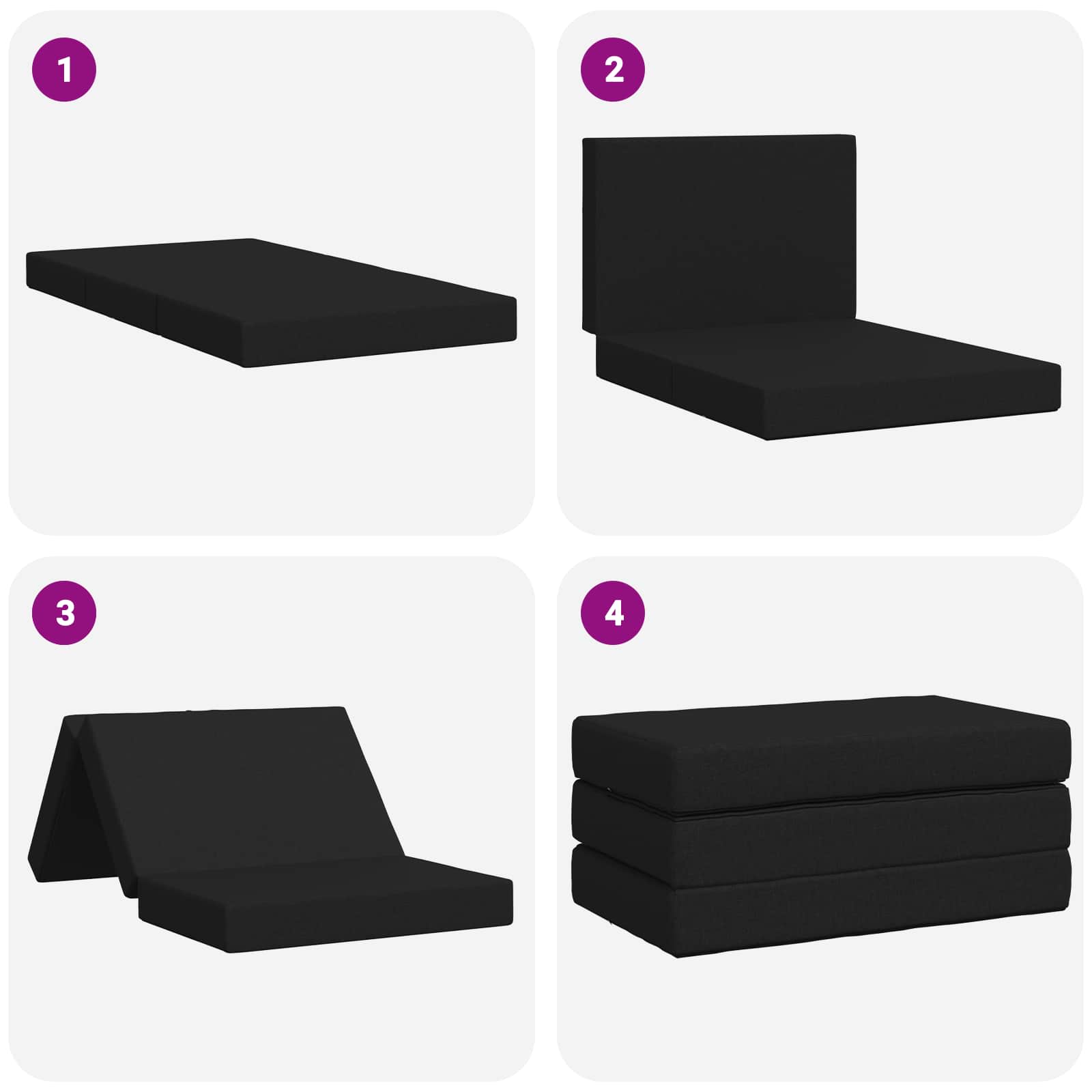 Sofa na razvlačenje 80 x 67 x 45 cm Crna