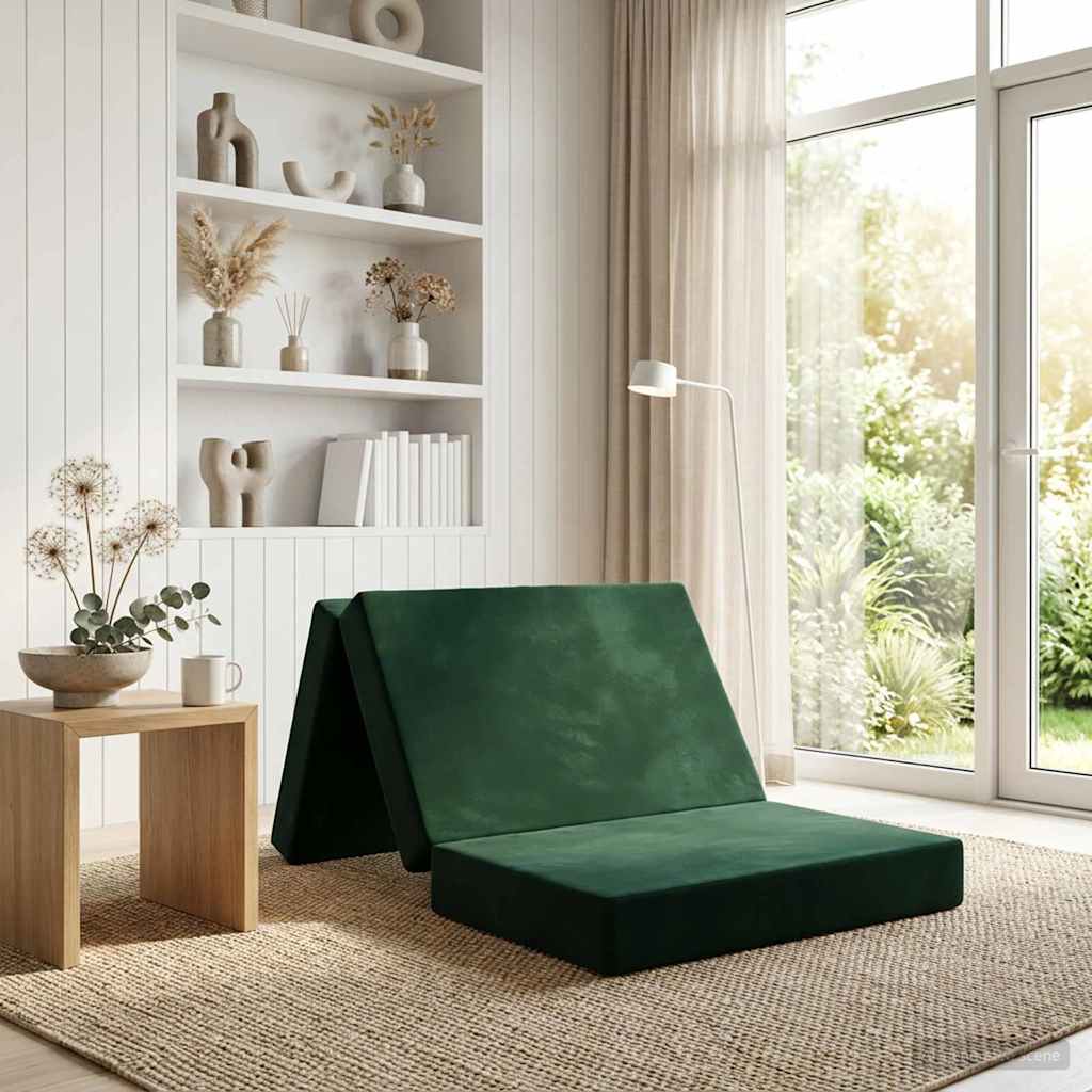 Sofa na razvlačenje 100 x 67 x 45 cm Tamnozelena