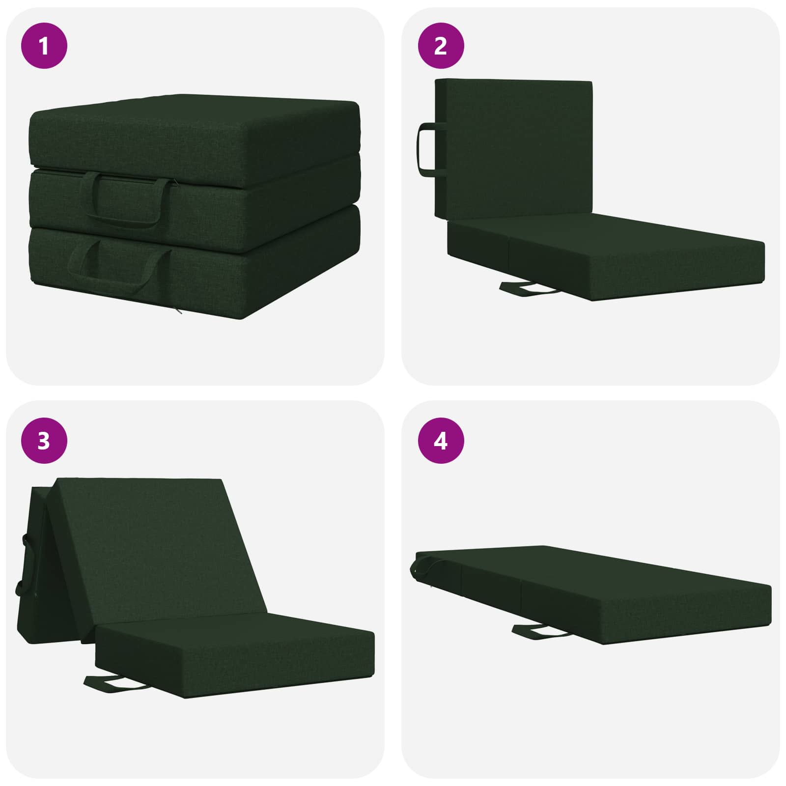 Sofa na razvlačenje 90 x 67 x 45 cm Tamnozelena