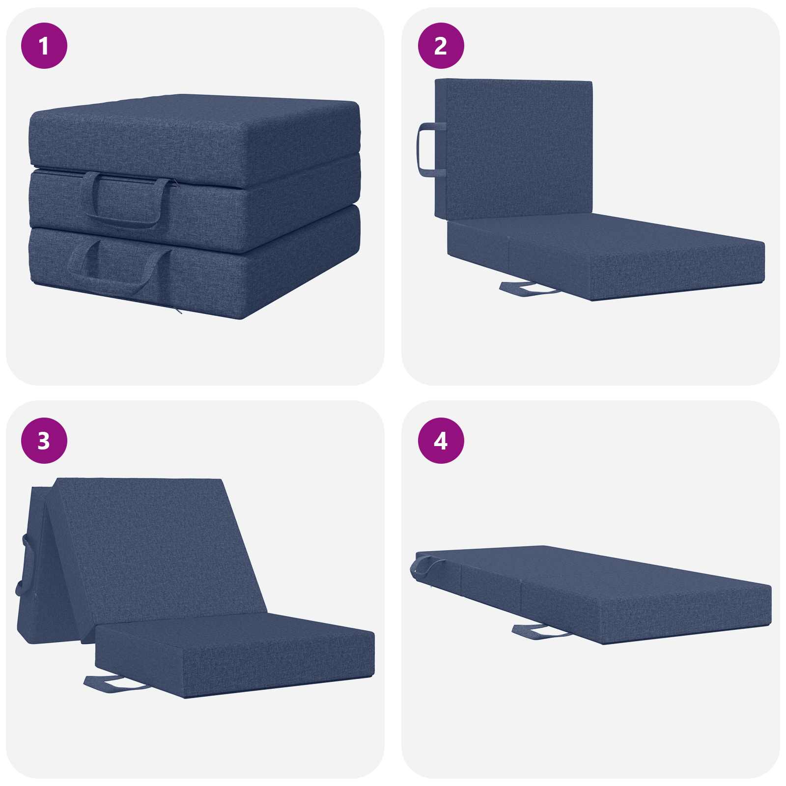 Sofa na razvlačenje 90 x 67 x 45 cm Plava