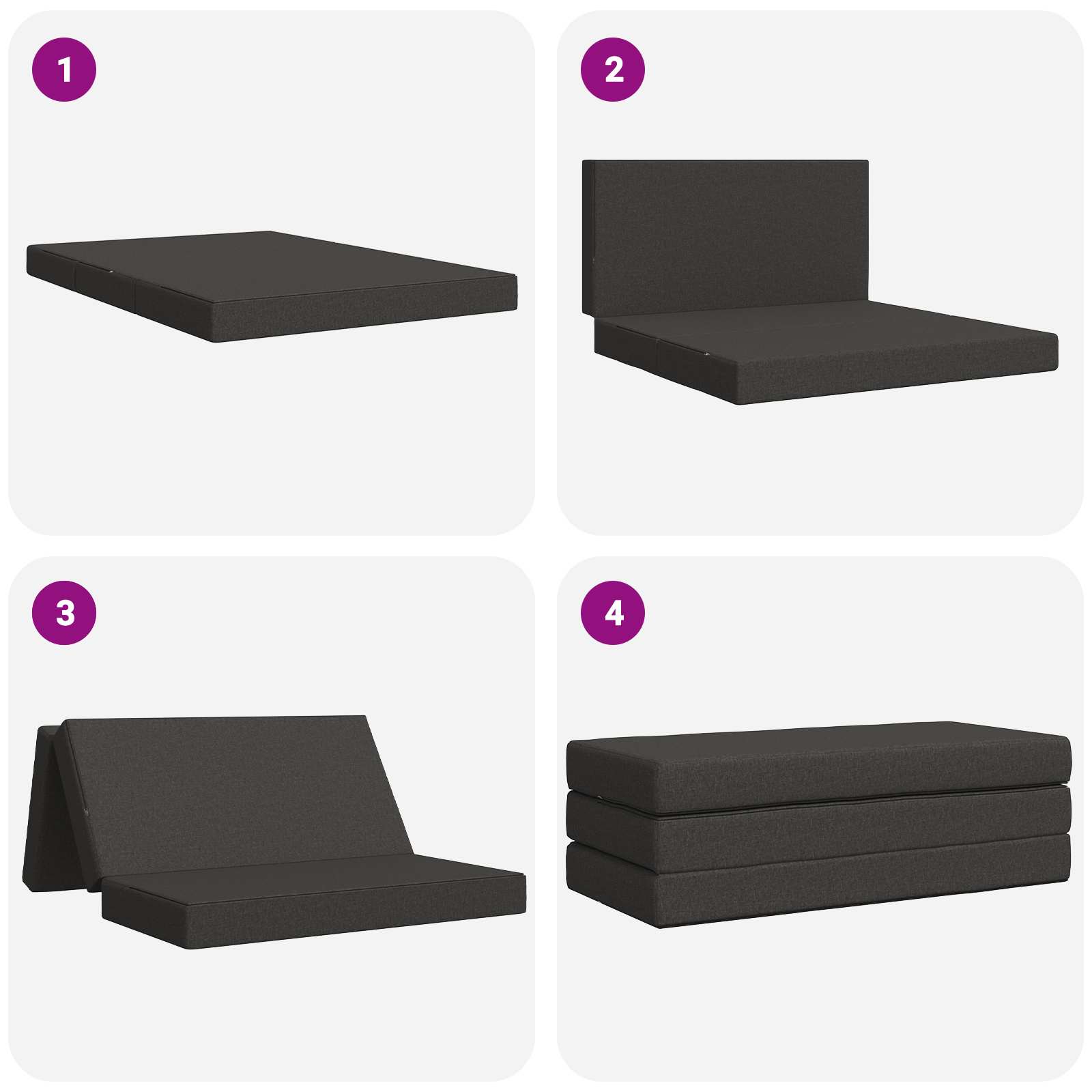 Sofa na razvlačenje 160 x 67 x 45 cm Tamnosiva