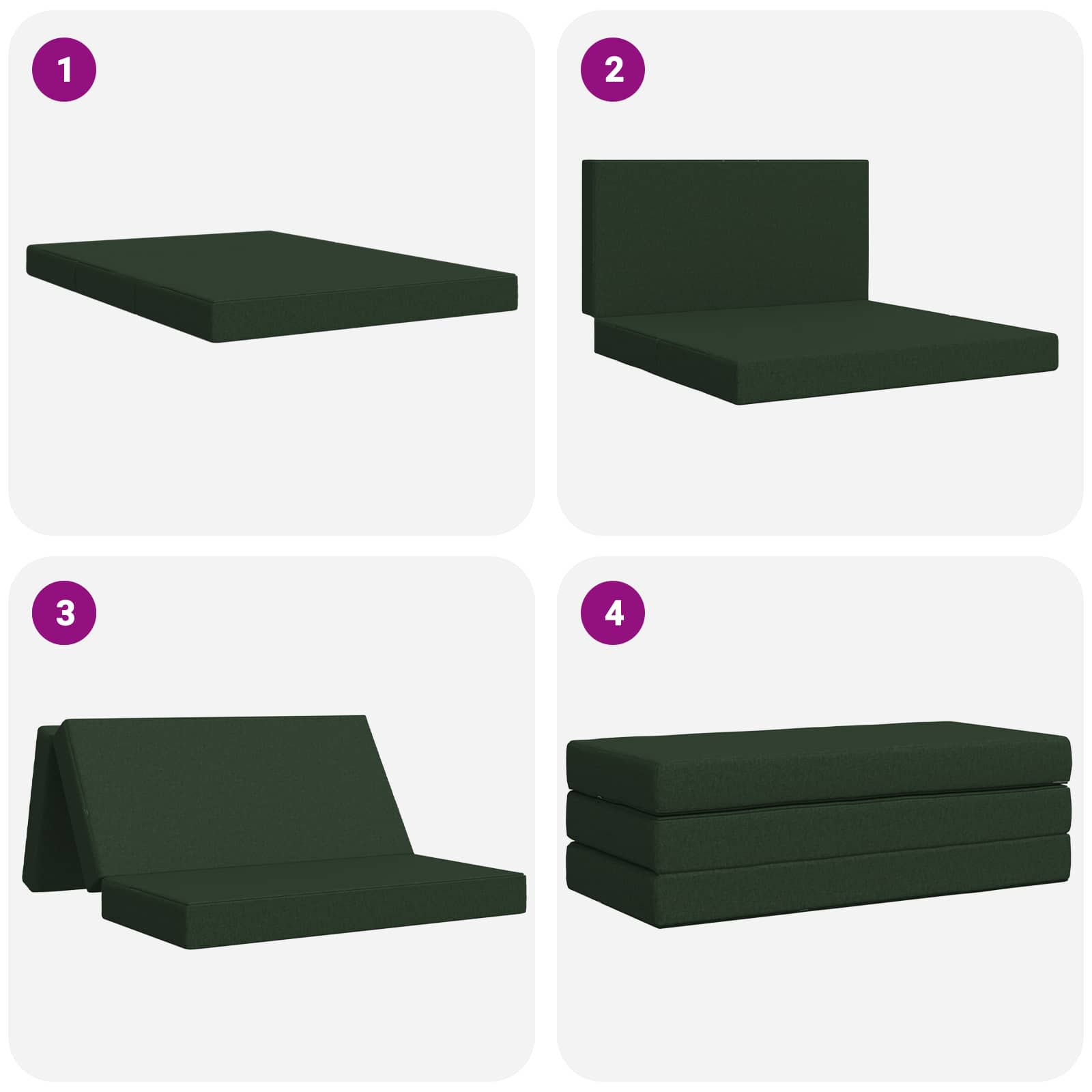 Sofa na razvlačenje 160 x 67 x 45 cm Tamnozelena
